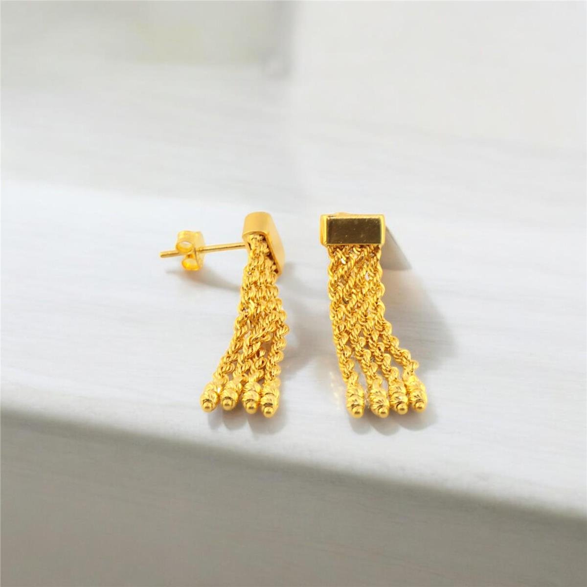 14 Ayar Altın Tasarım Küpe  -  0180805