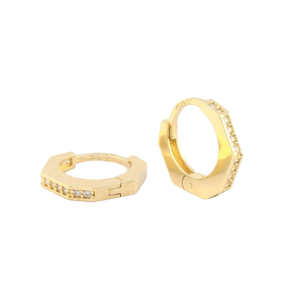 14 Ayar Altın Tasarım Küpe  -  0180811