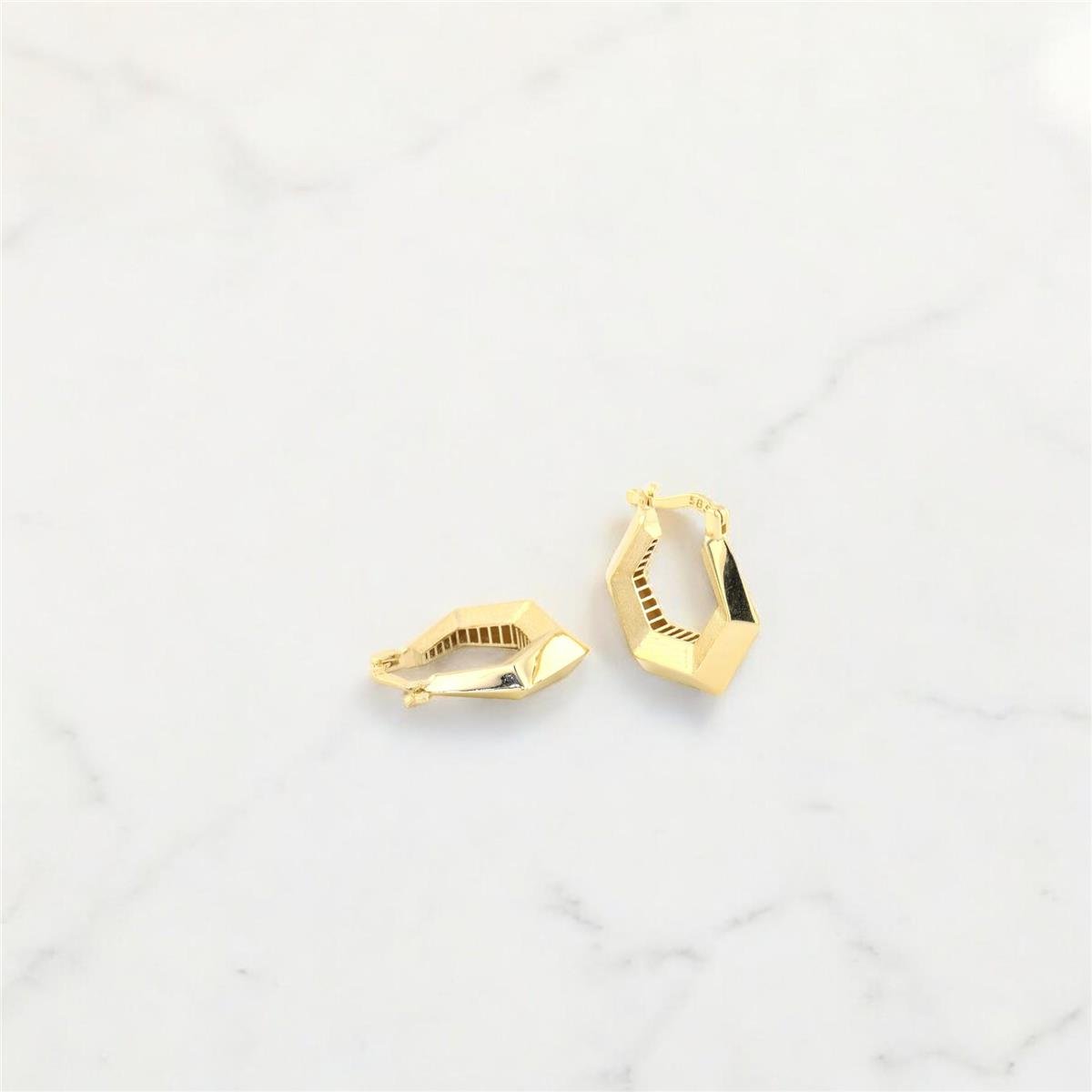 14 Ayar Altın Tasarım Küpe  -  0181356