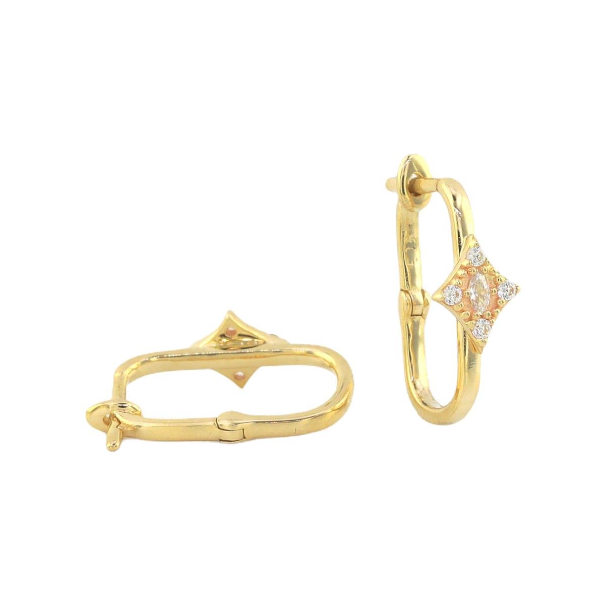 14 Ayar Altın Tasarım Küpe  -  0181953