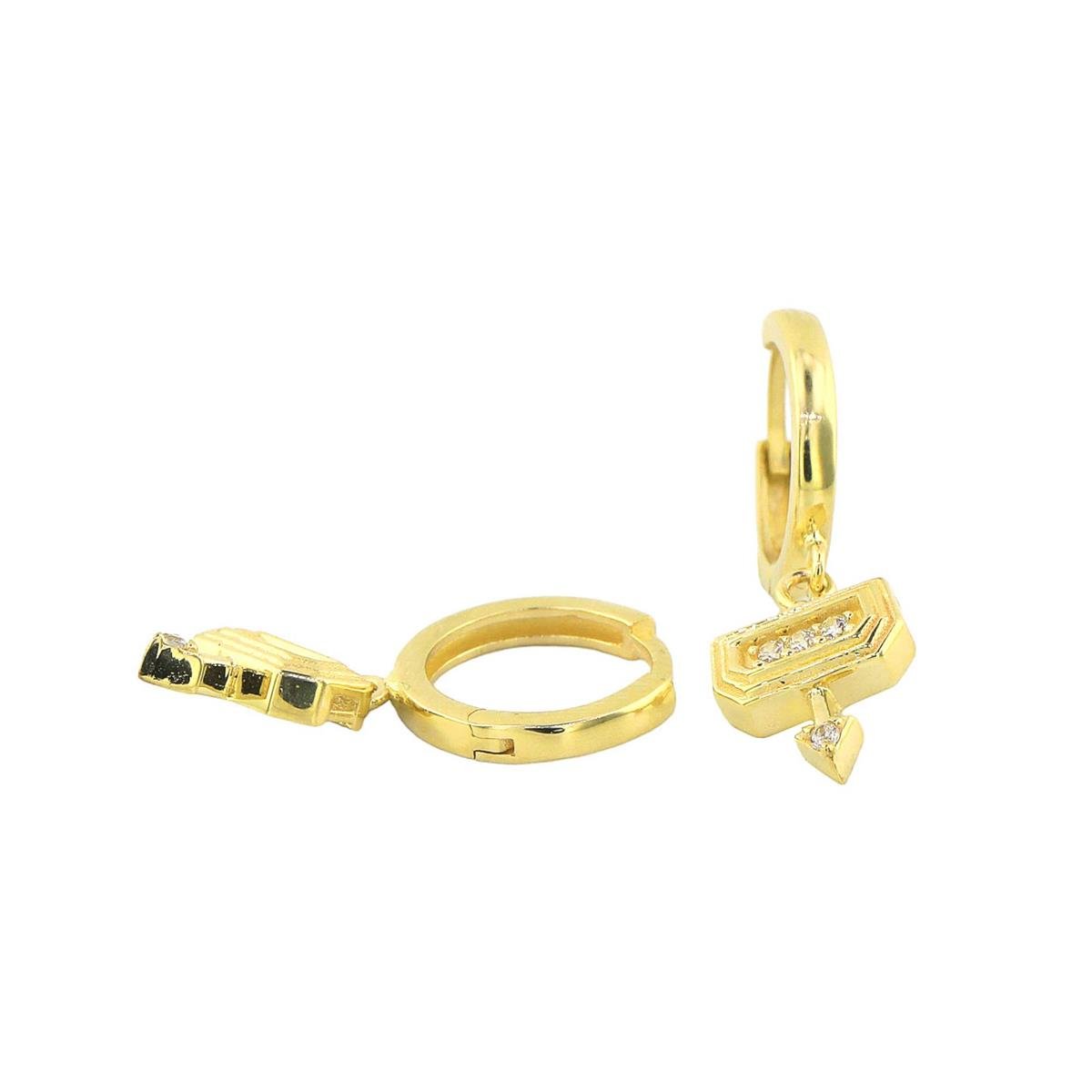 14 Ayar Altın Tasarım Küpe  -  0183074