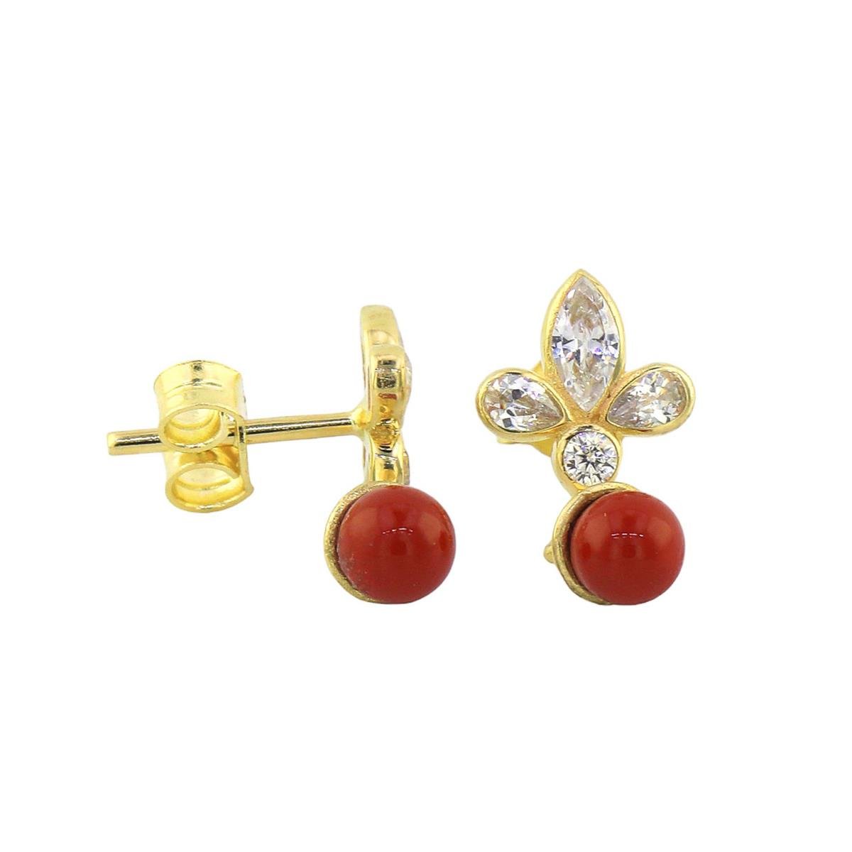 14 Ayar Altın Tasarım Küpe  -  0183075