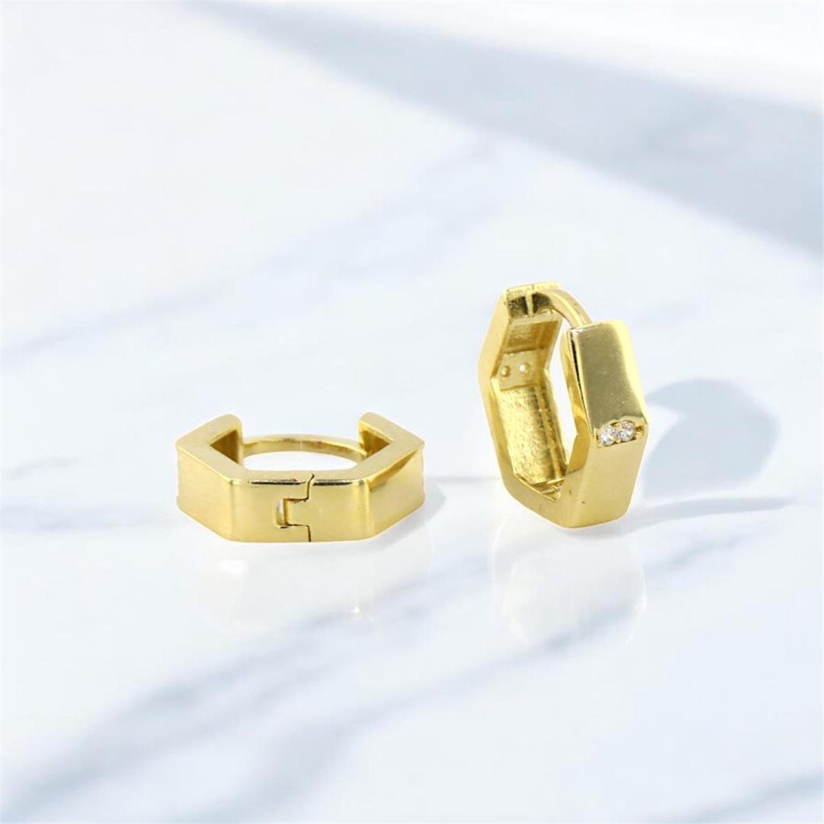 14 Ayar Altın Tasarım Küpe  -  0187839