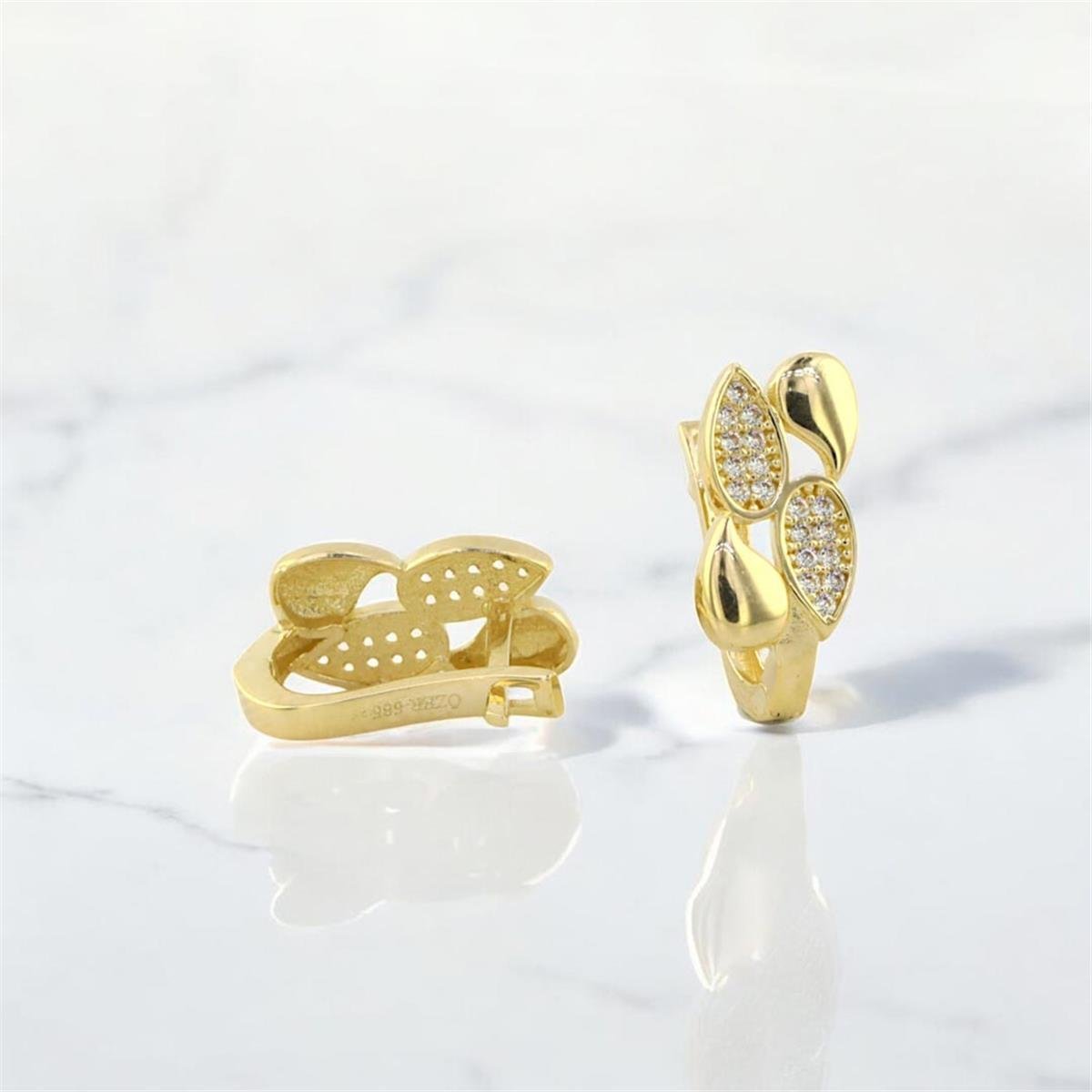 14 Ayar Altın Tasarım Küpe  -  0187846