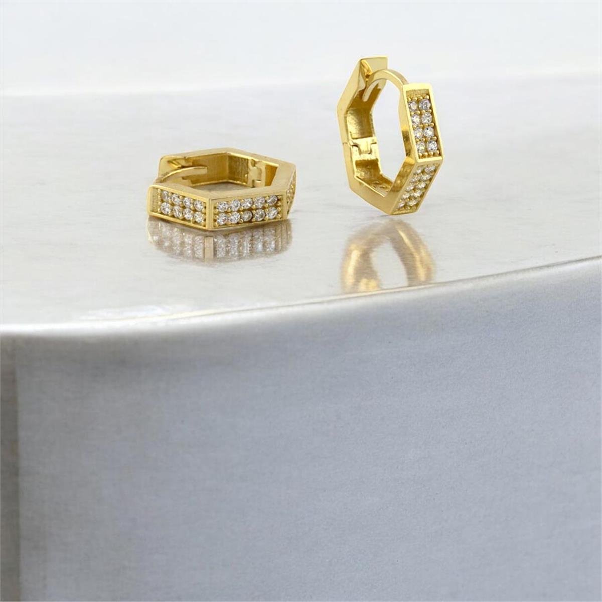 14 Ayar Altın Tasarım Küpe  -  0188053