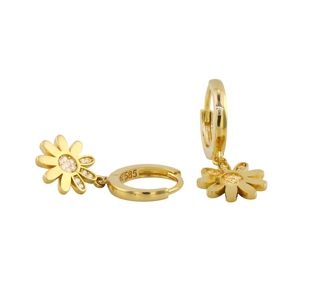 14 Ayar Altın Tasarım Küpe  -  0188090