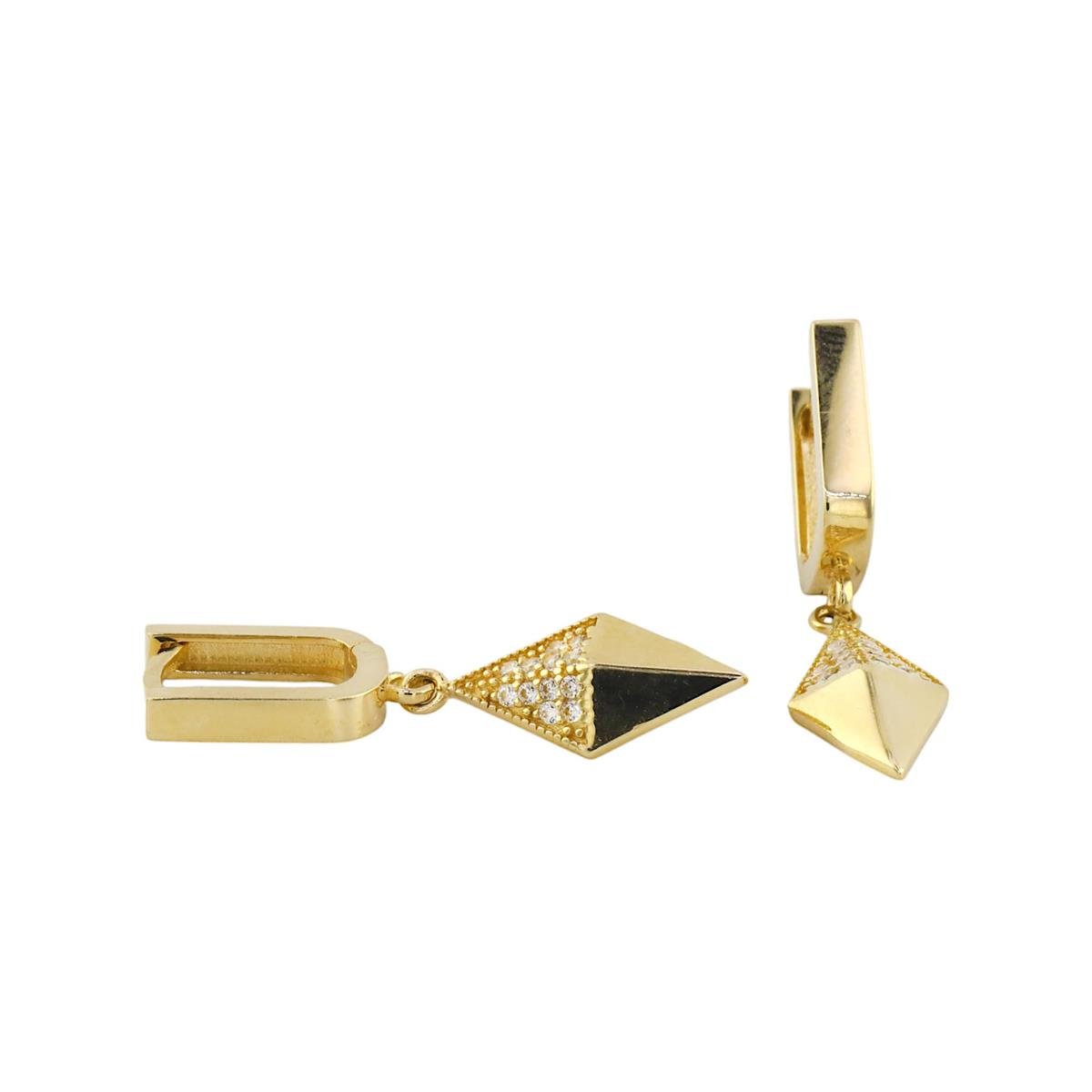 14 Ayar Altın Tasarım Küpe  -  0188093