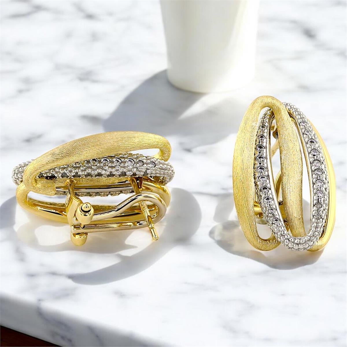 14 Ayar Altın Tasarım Küpe  -  0191076