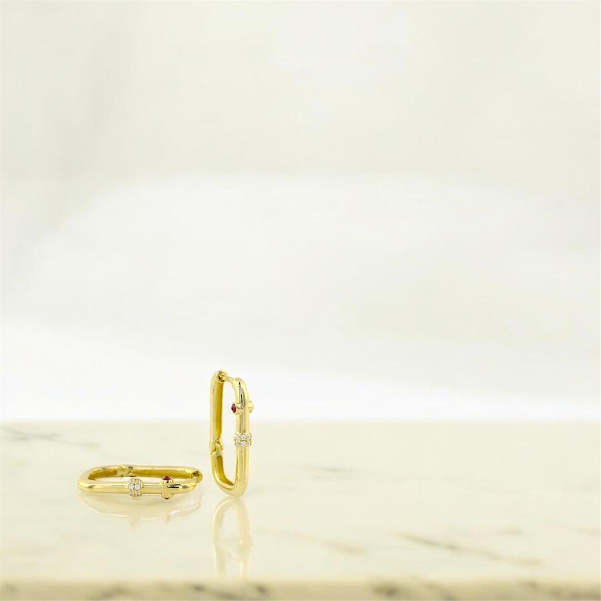 14 Ayar Altın Tasarım Küpe  -  0191184