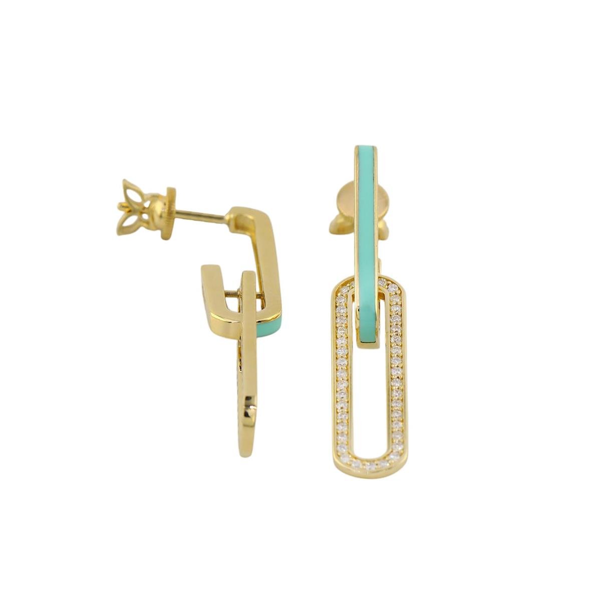 14 Ayar Altın Tasarım Küpe  -  0192589