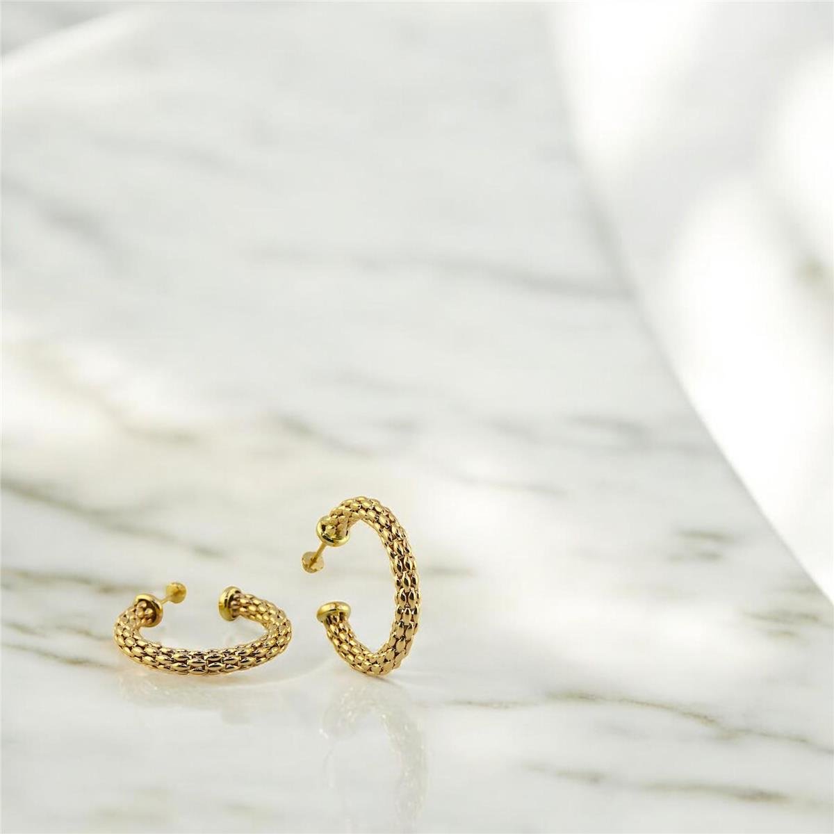 14 Ayar Altın Tasarım Küpe  -  0192992