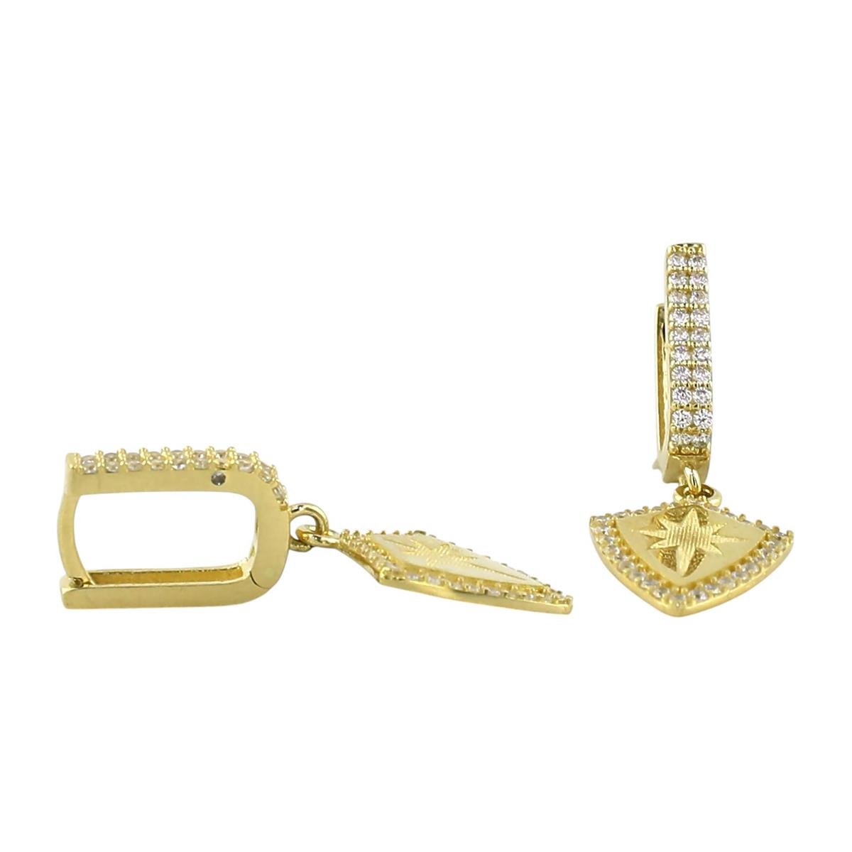 14 Ayar Altın Tasarım Küpe  -  0193610