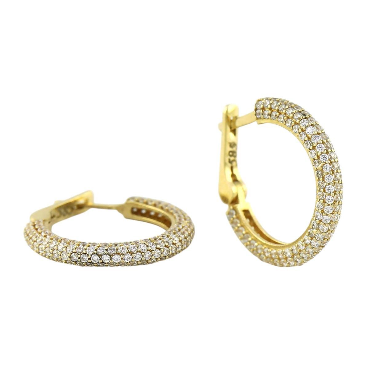 14 Ayar Altın Tasarım Küpe  -  0193646