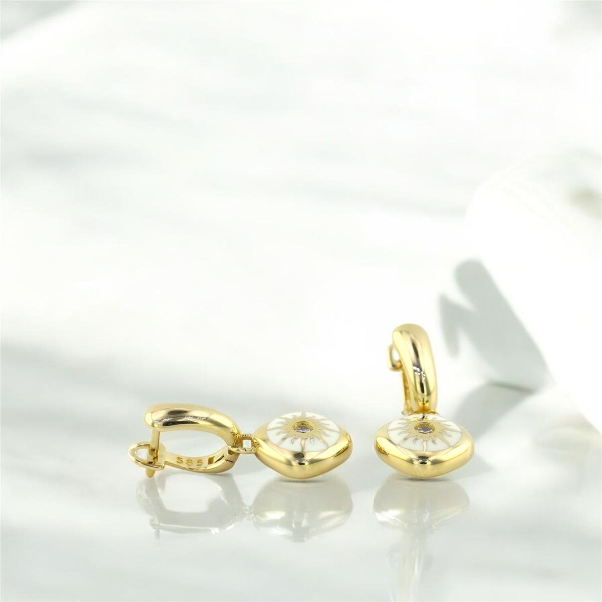 14 Ayar Altın Tasarım Küpe  -  0193661