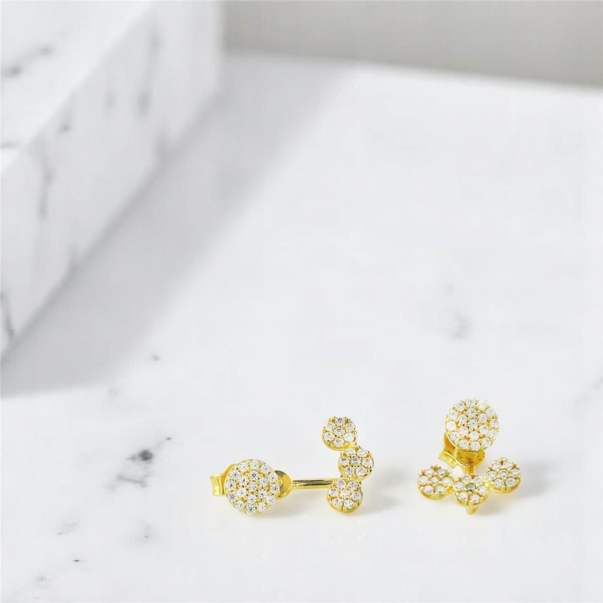 14 Ayar Altın Tasarım Küpe  -  0194261