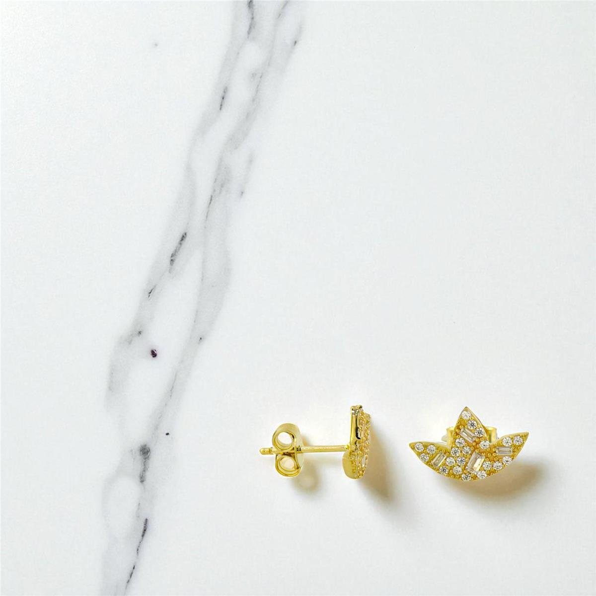 14 Ayar Altın Tasarım Küpe  -  0194391