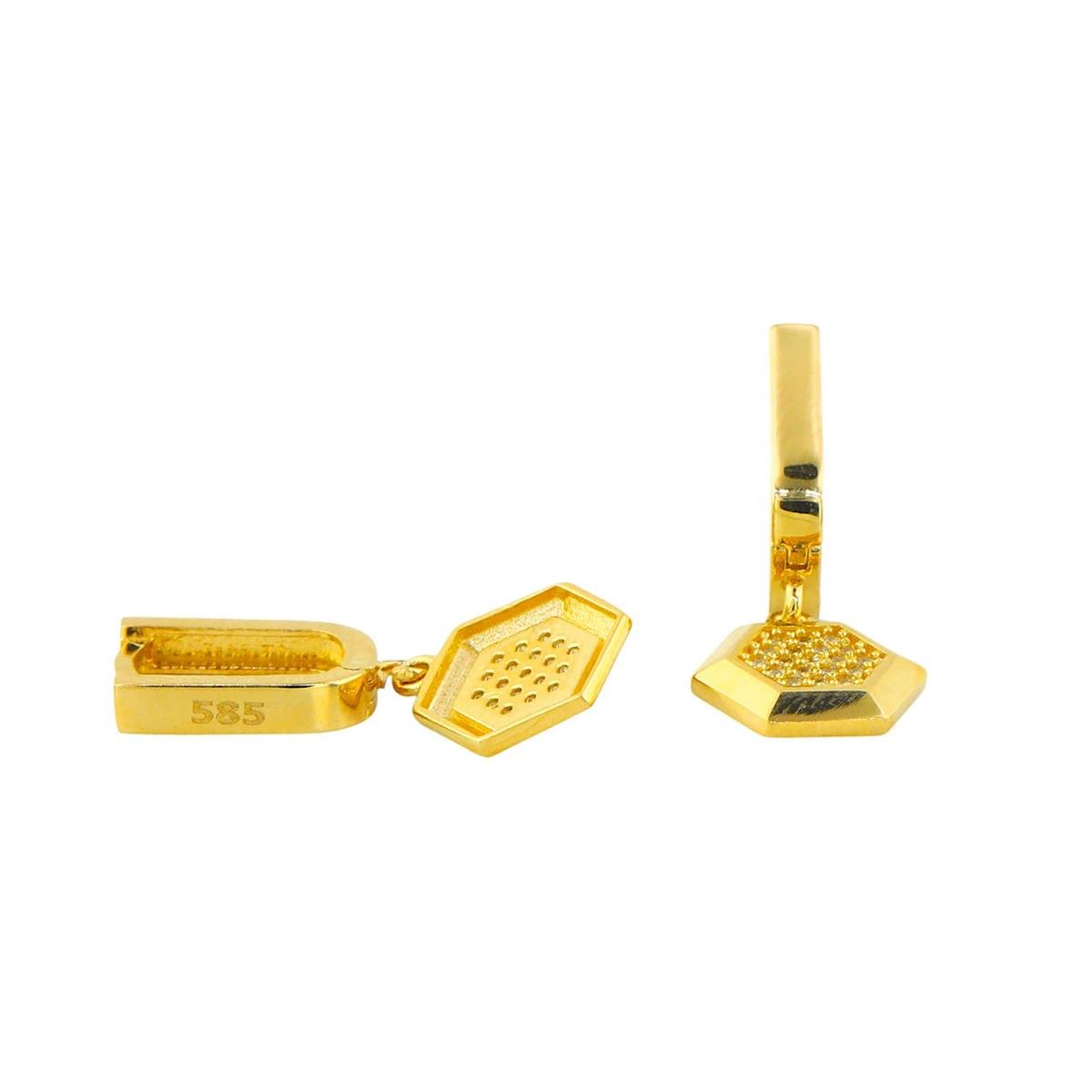 14 Ayar Altın Tasarım Küpe  -  0194434