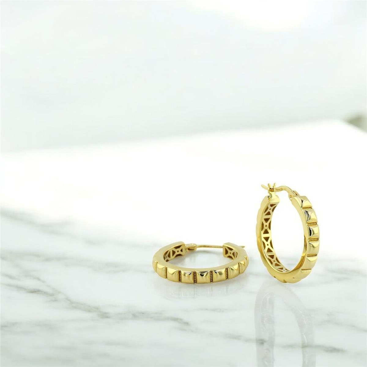 14 Ayar Altın Tasarım Küpe  -  0194712