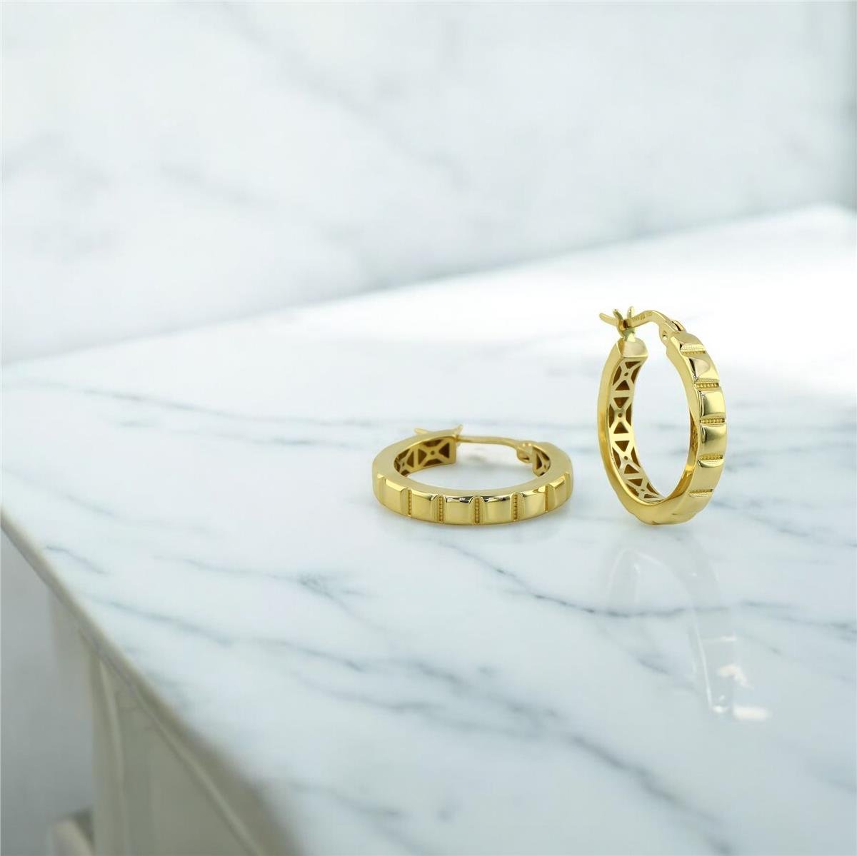 14 Ayar Altın Tasarım Küpe  -  0194723