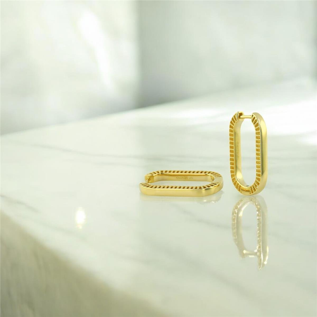 14 Ayar Altın Tasarım Küpe  -  0194729