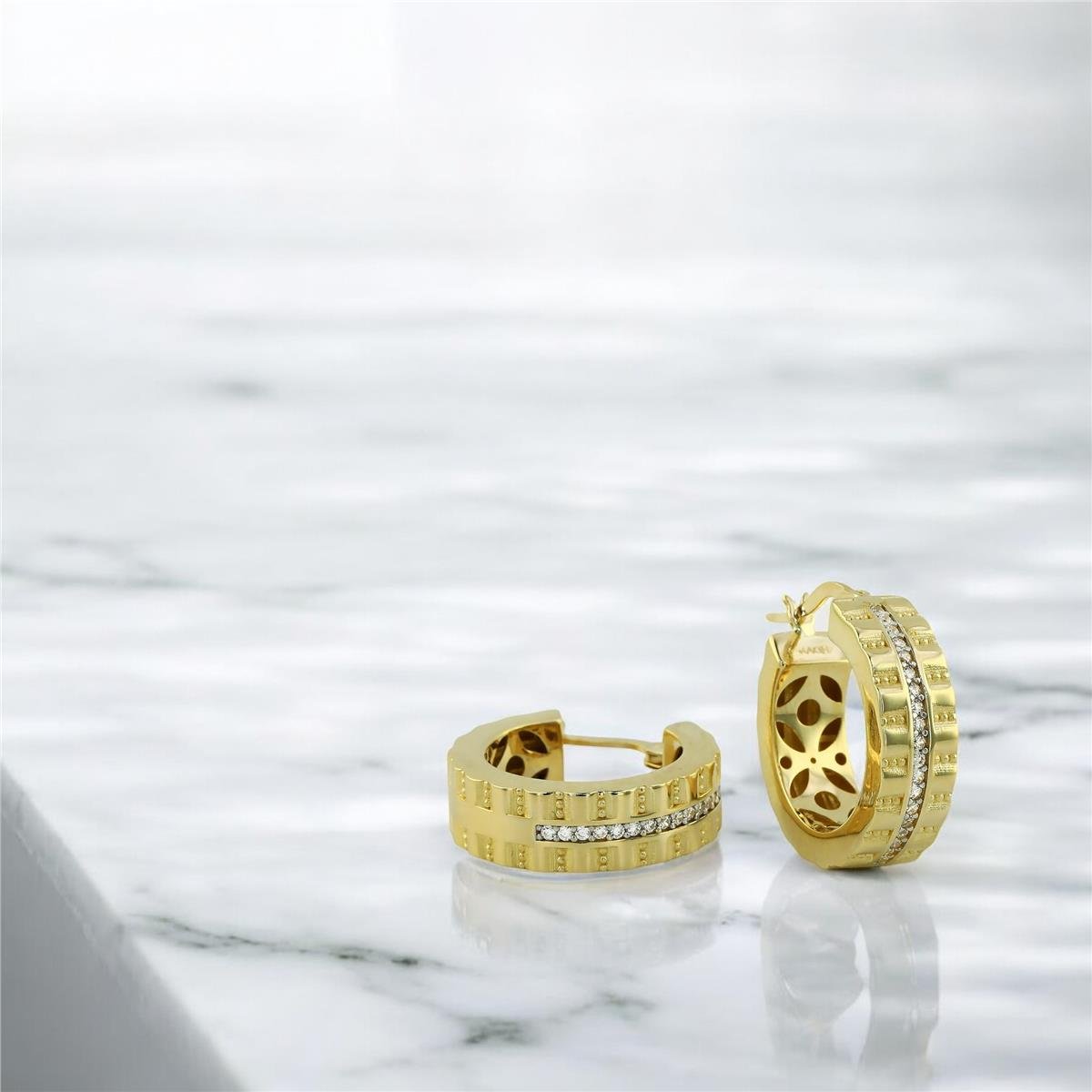 14 Ayar Altın Tasarım Küpe  -  0194742