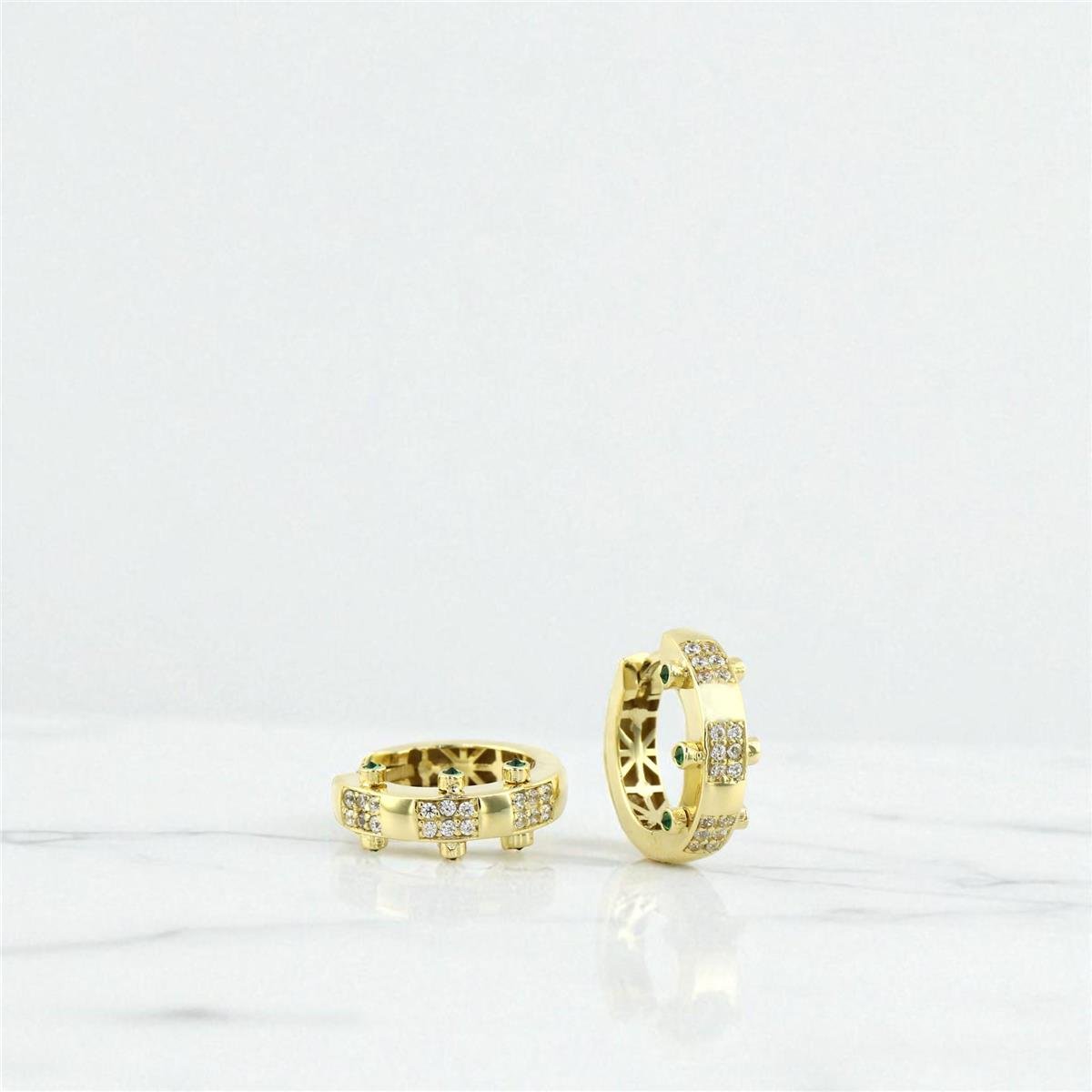 14 Ayar Altın Tasarım Küpe  -  0195045