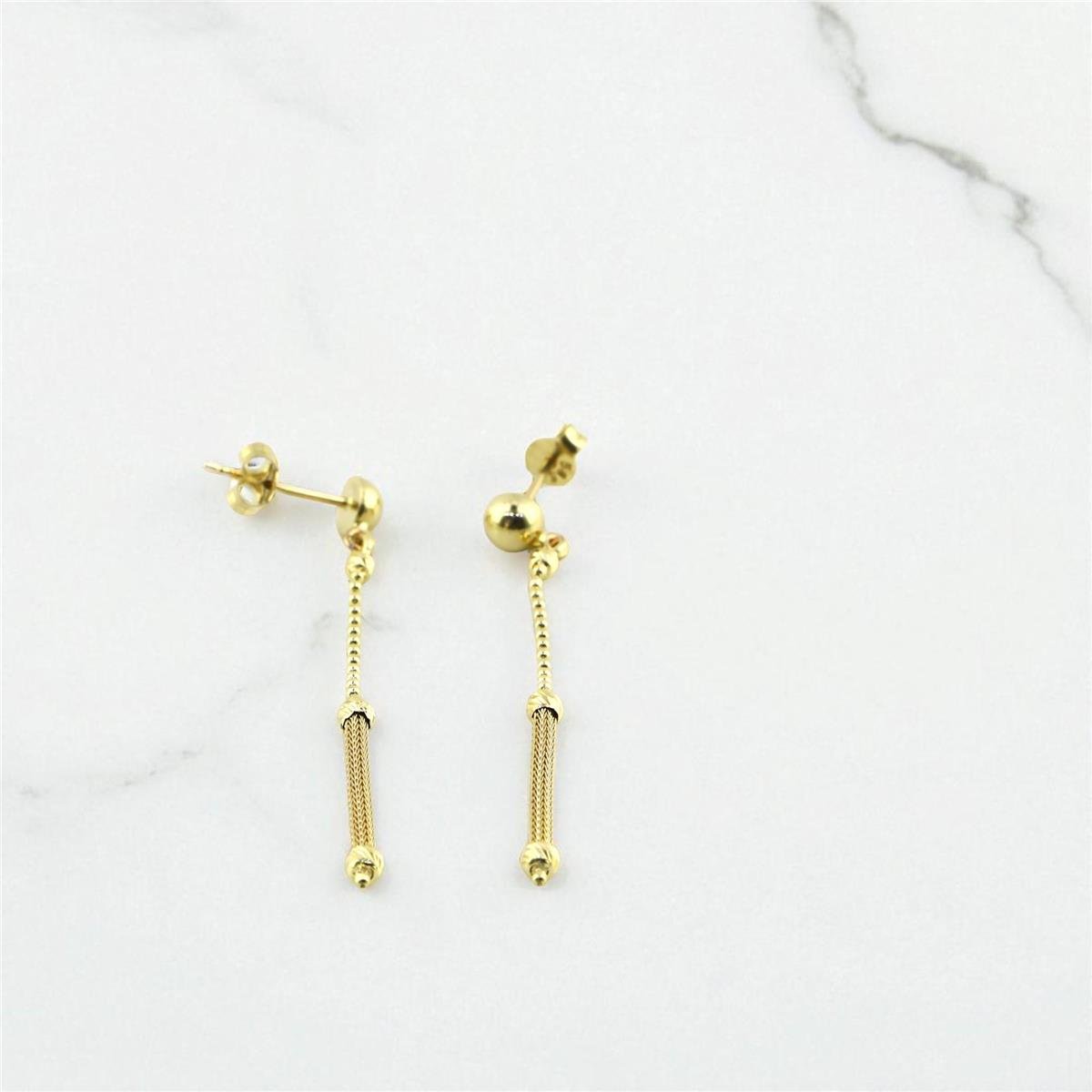 14 Ayar Altın Tasarım Küpe  -  0195066