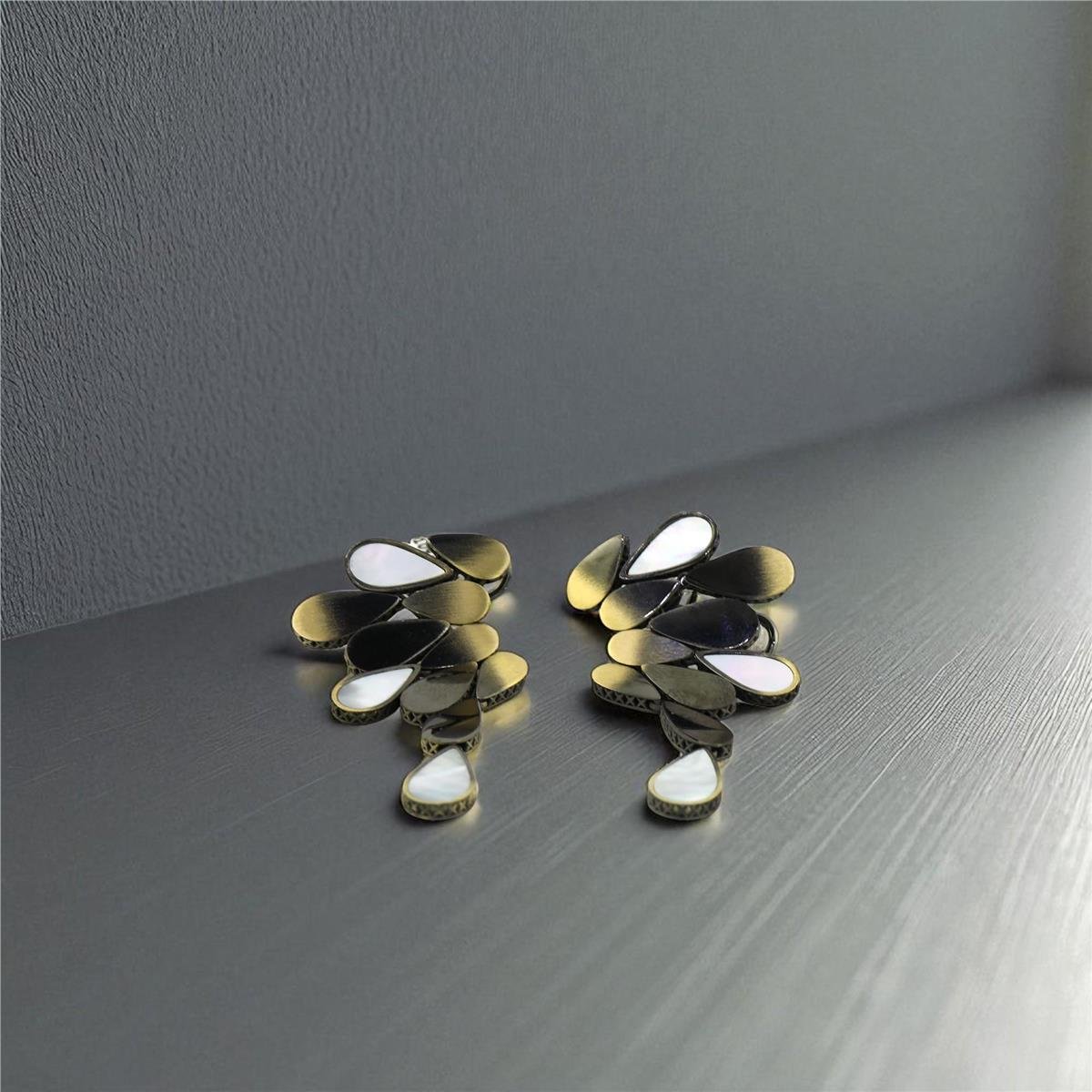 14 Ayar Altın Tasarım Küpe  -  0195084