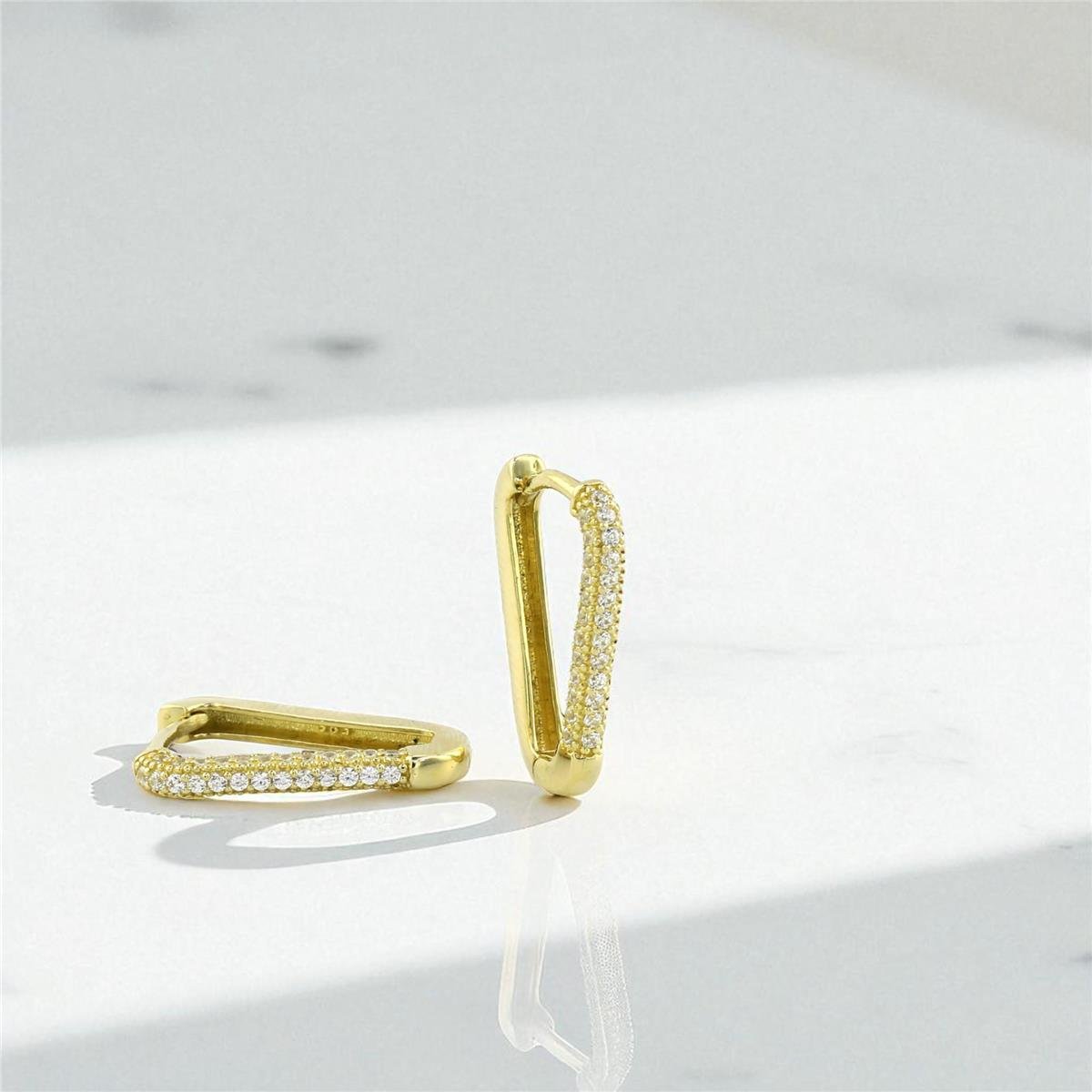 14 Ayar Altın Tasarım Küpe  -  0195202