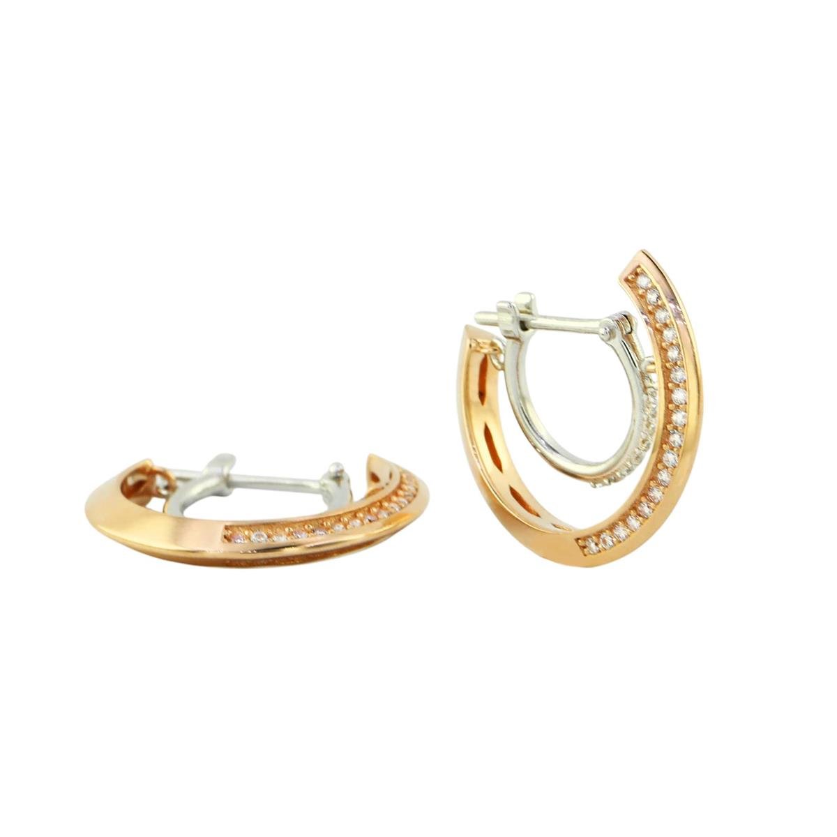 14 Ayar Altın Tasarım Küpe  -  0195681