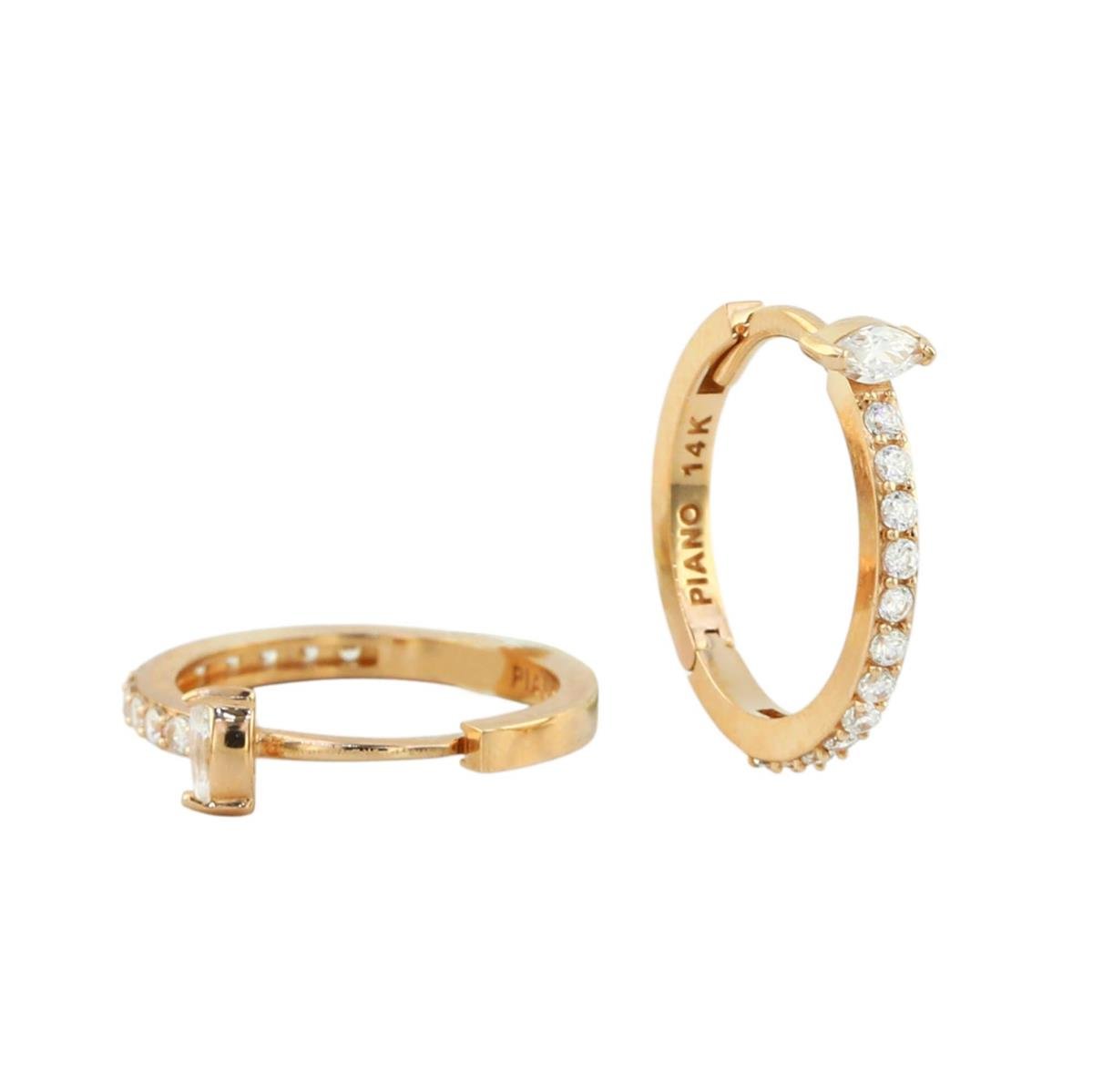 14 Ayar Altın Tasarım Küpe  -  0196918