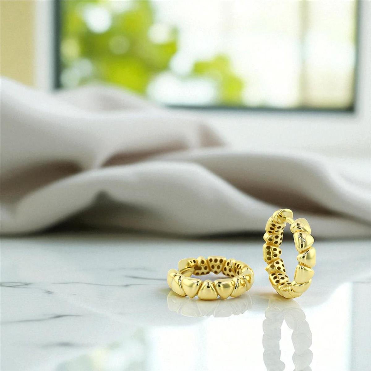 14 Ayar Altın Tasarım Küpe  -  0197064