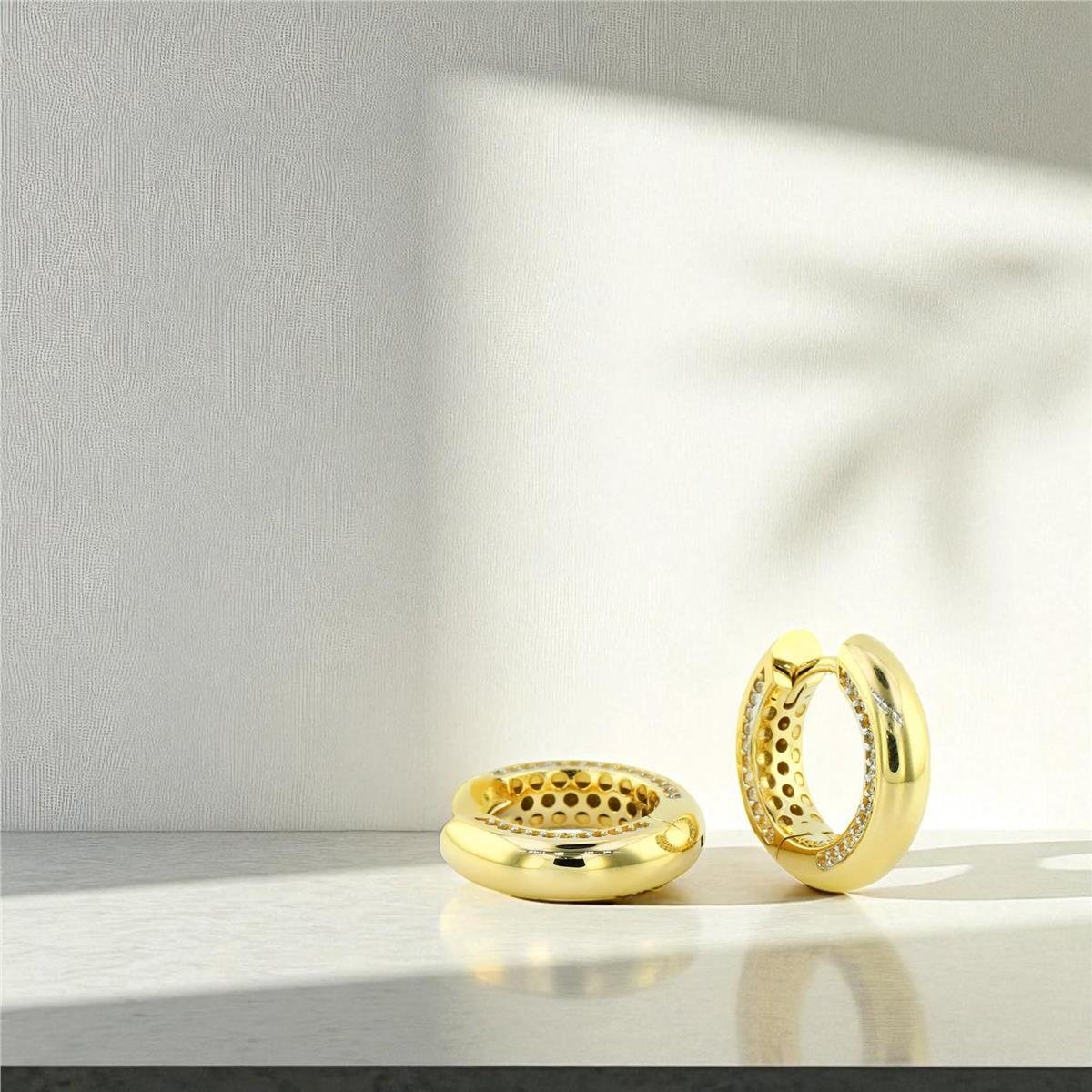 14 Ayar Altın Tasarım Küpe  -  0197066