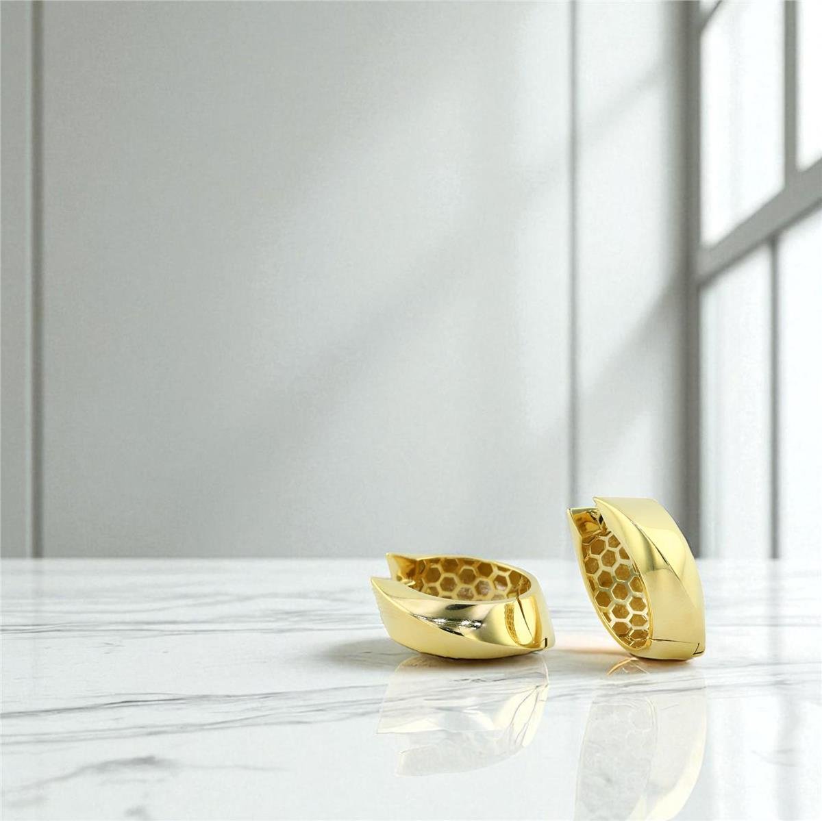 14 Ayar Altın Tasarım Küpe  -  0197073