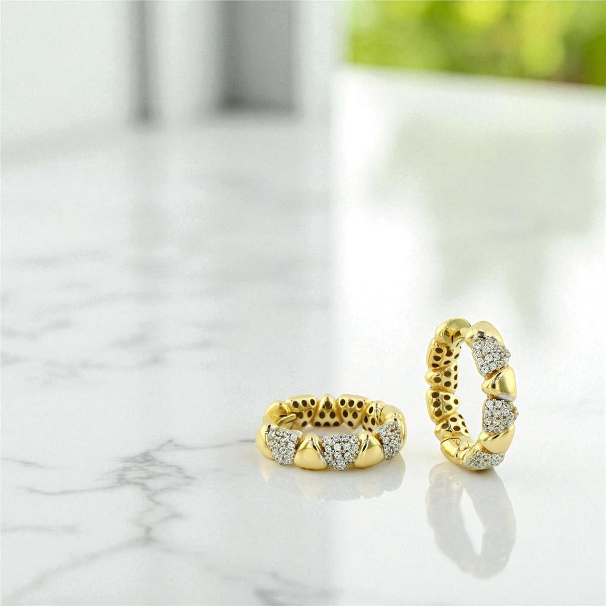 14 Ayar Altın Tasarım Küpe  -  0197081