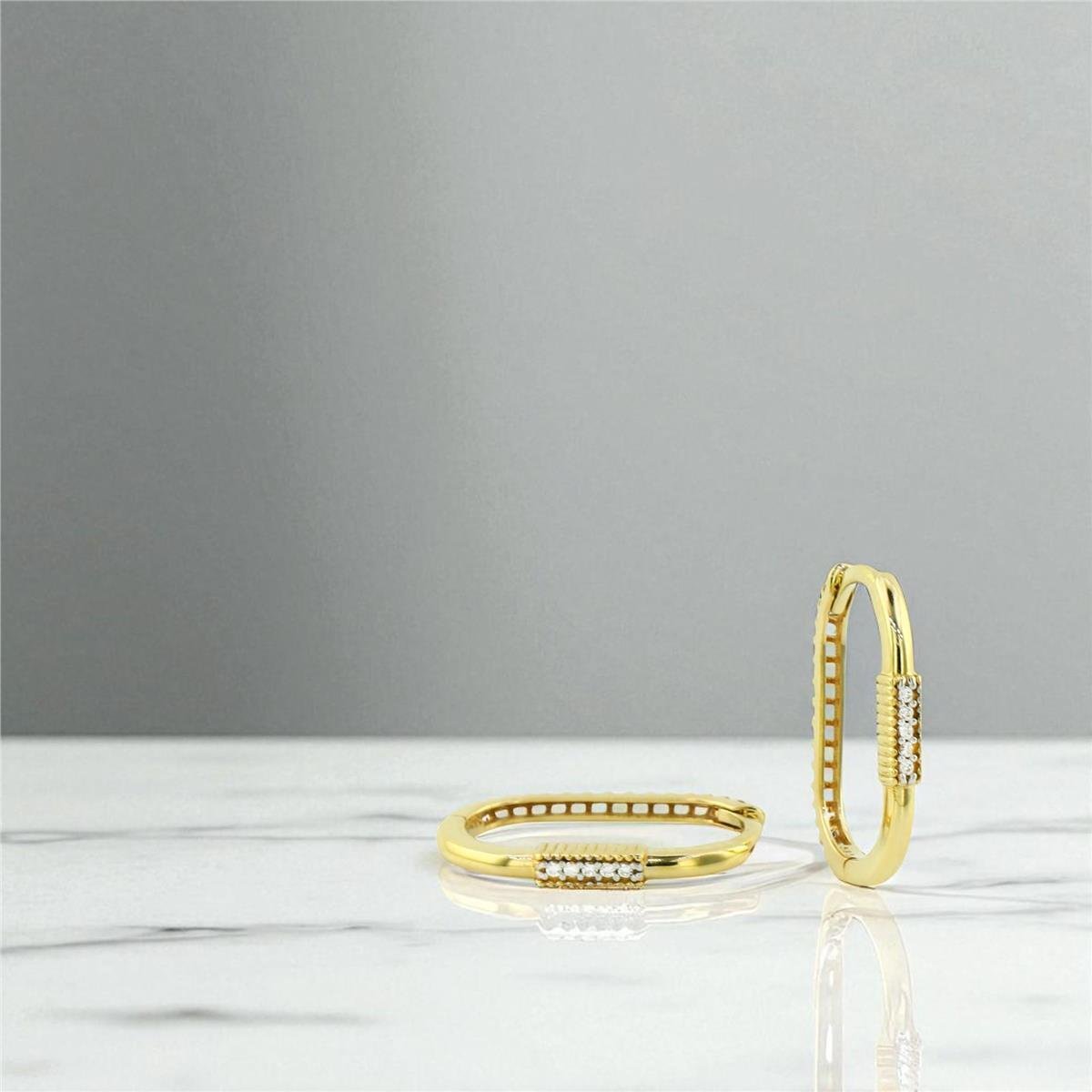 14 Ayar Altın Tasarım Küpe  -  0197087