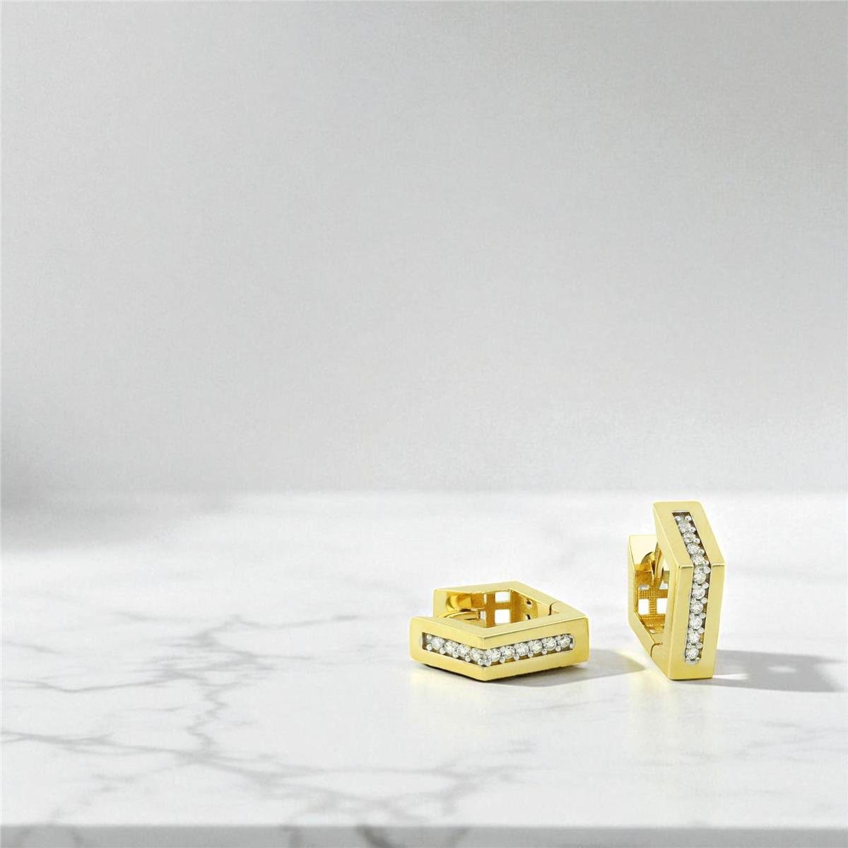 14 Ayar Altın Tasarım Küpe  -  0197092