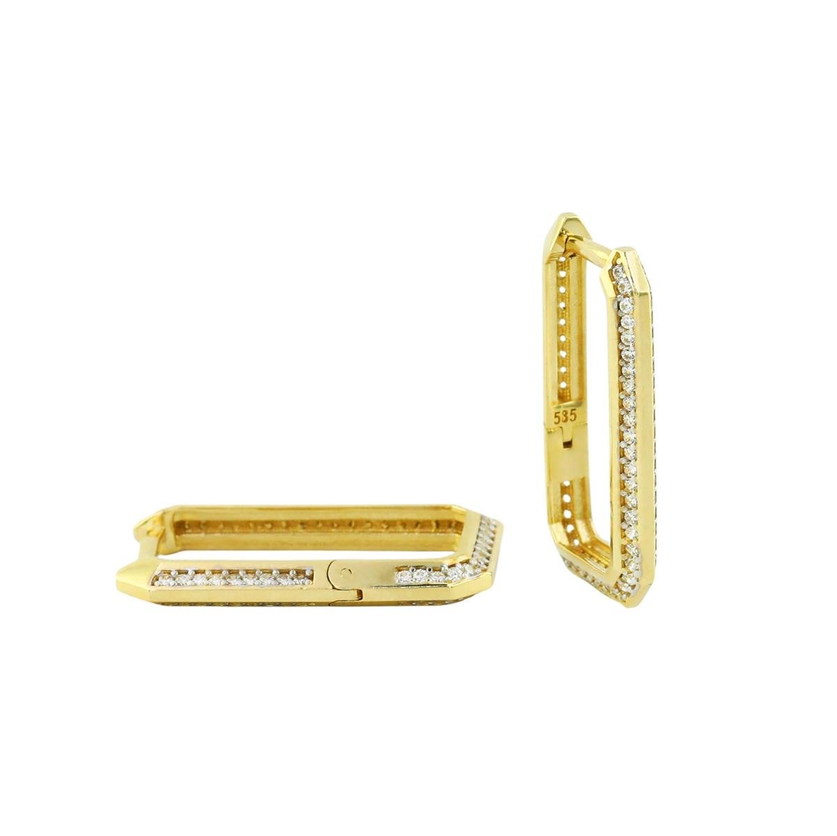 14 Ayar Altın Tasarım Küpe  -  0197093