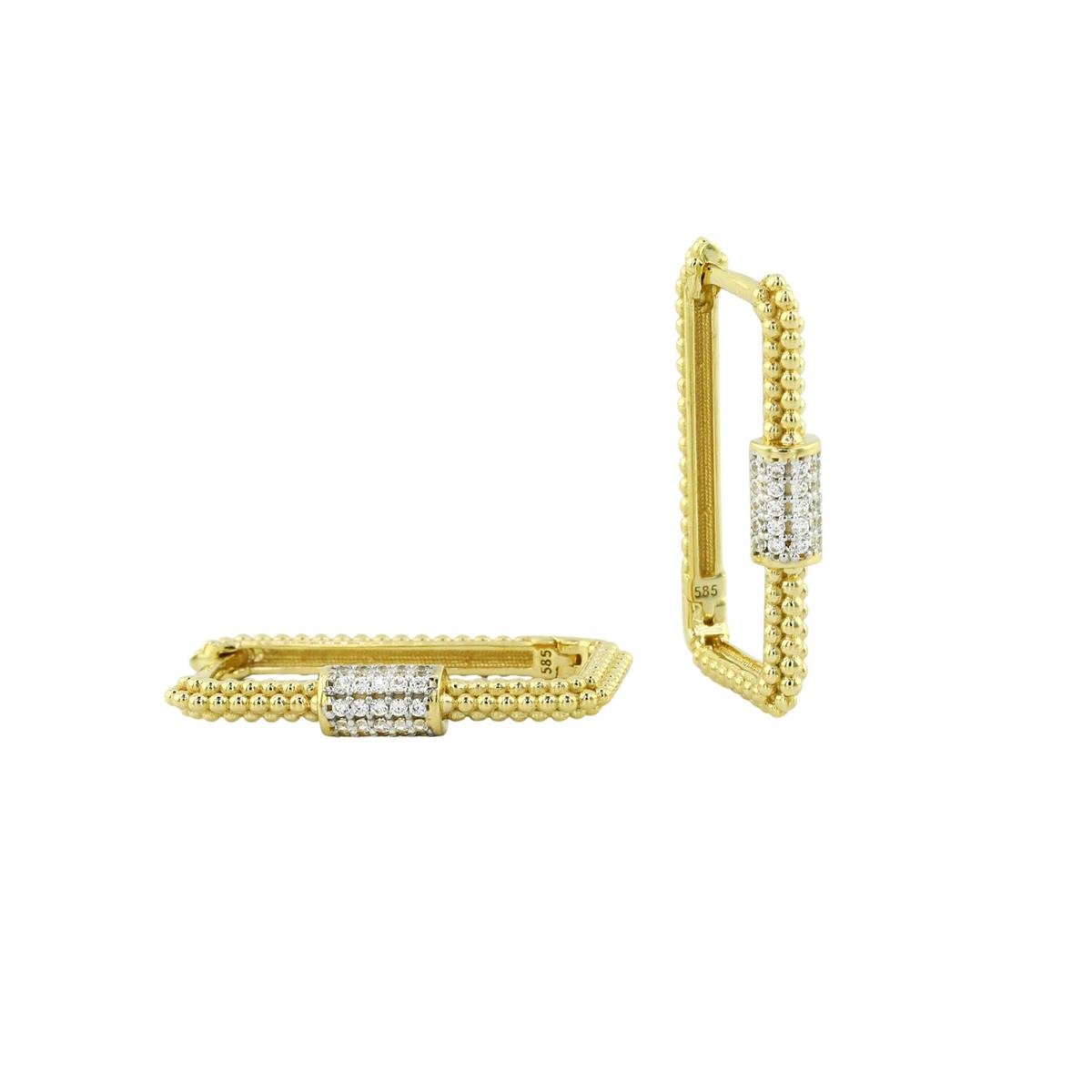 14 Ayar Altın Tasarım Küpe  -  0197099