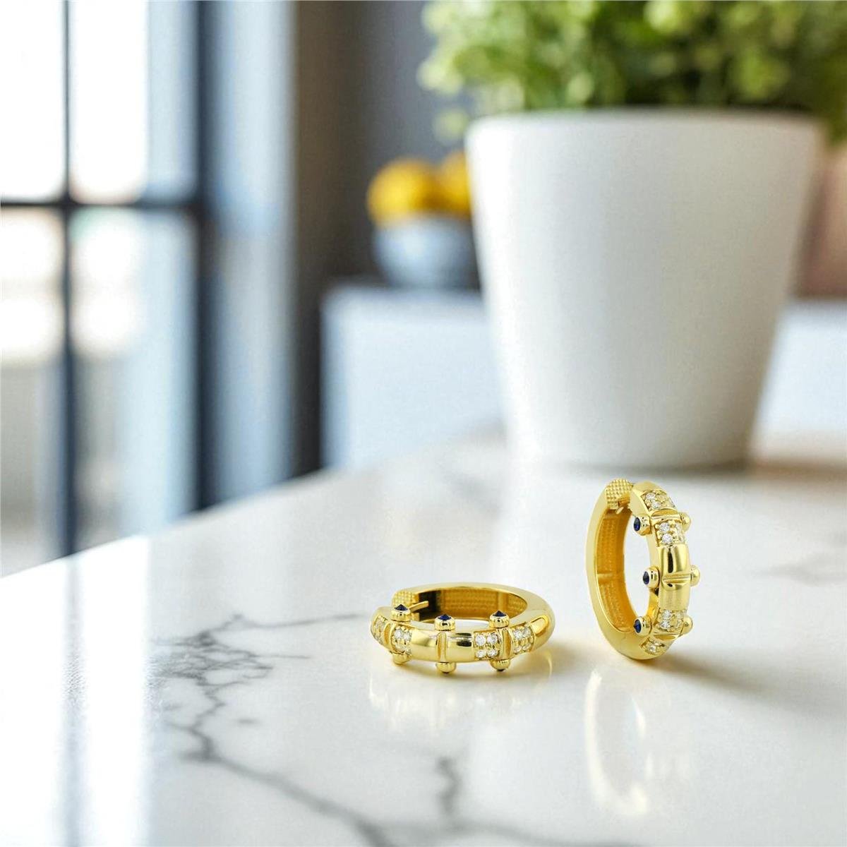 14 Ayar Altın Tasarım Küpe  -  0197932