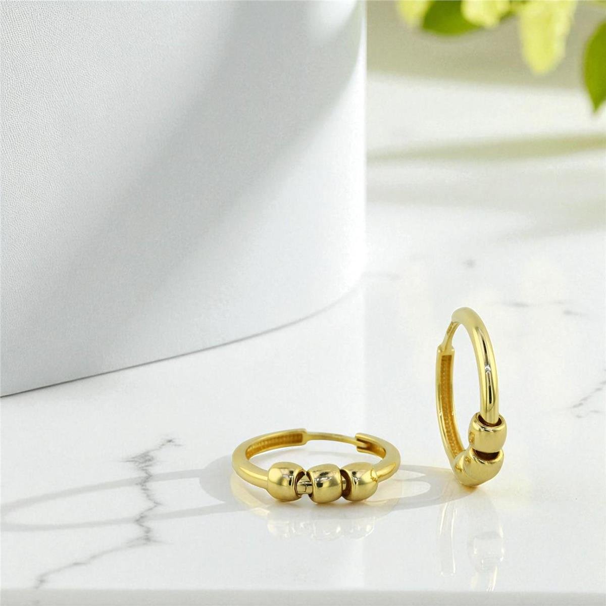 14 Ayar Altın Tasarım Küpe  -  0197937