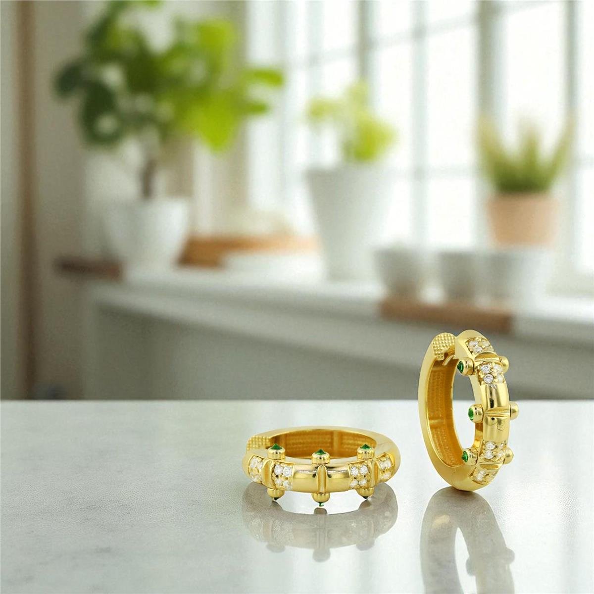 14 Ayar Altın Tasarım Küpe  -  0197941