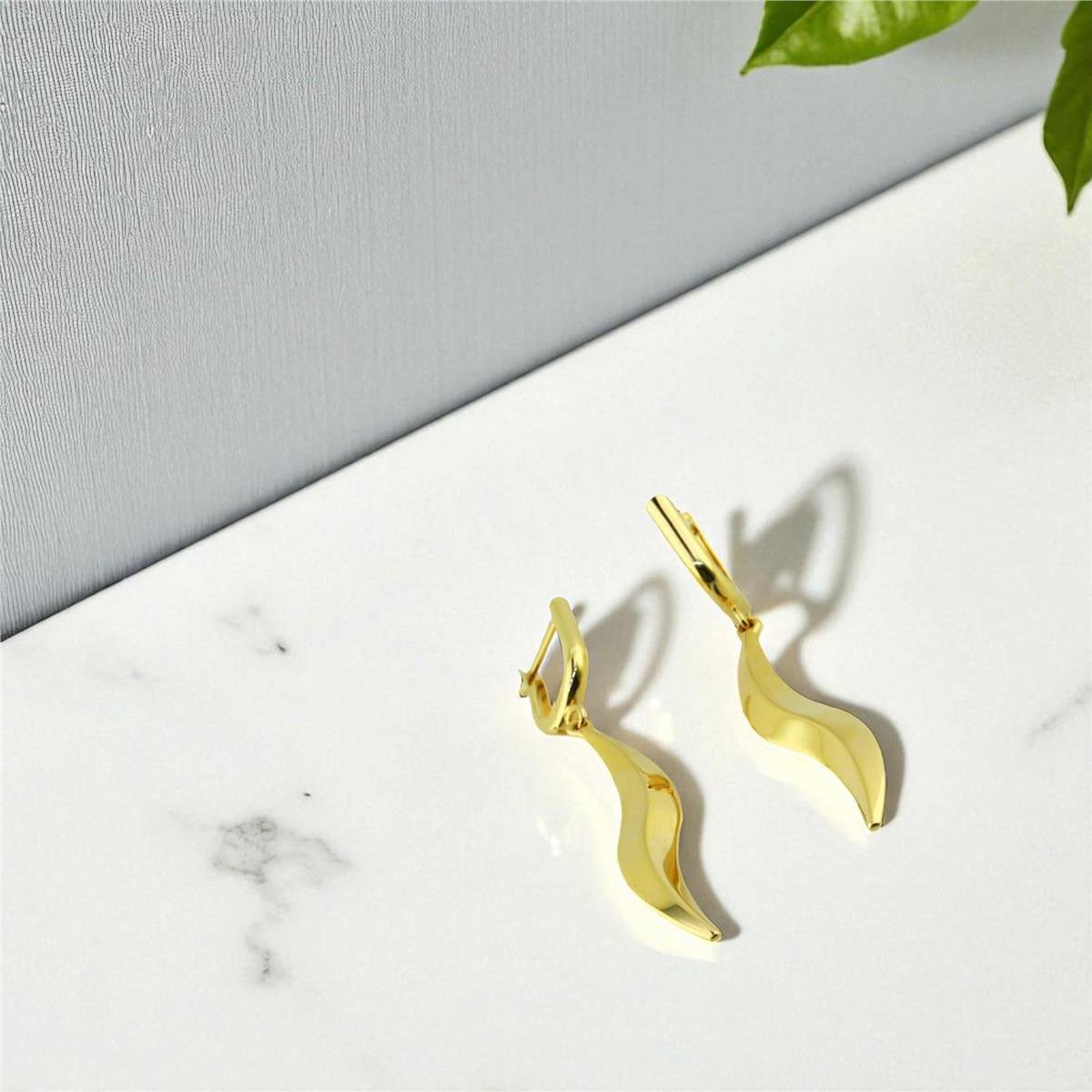 14 Ayar Altın Tasarım Küpe  -  0197950