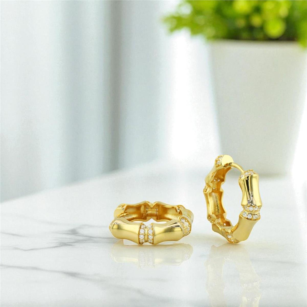 14 Ayar Altın Tasarım Küpe  -  0197963