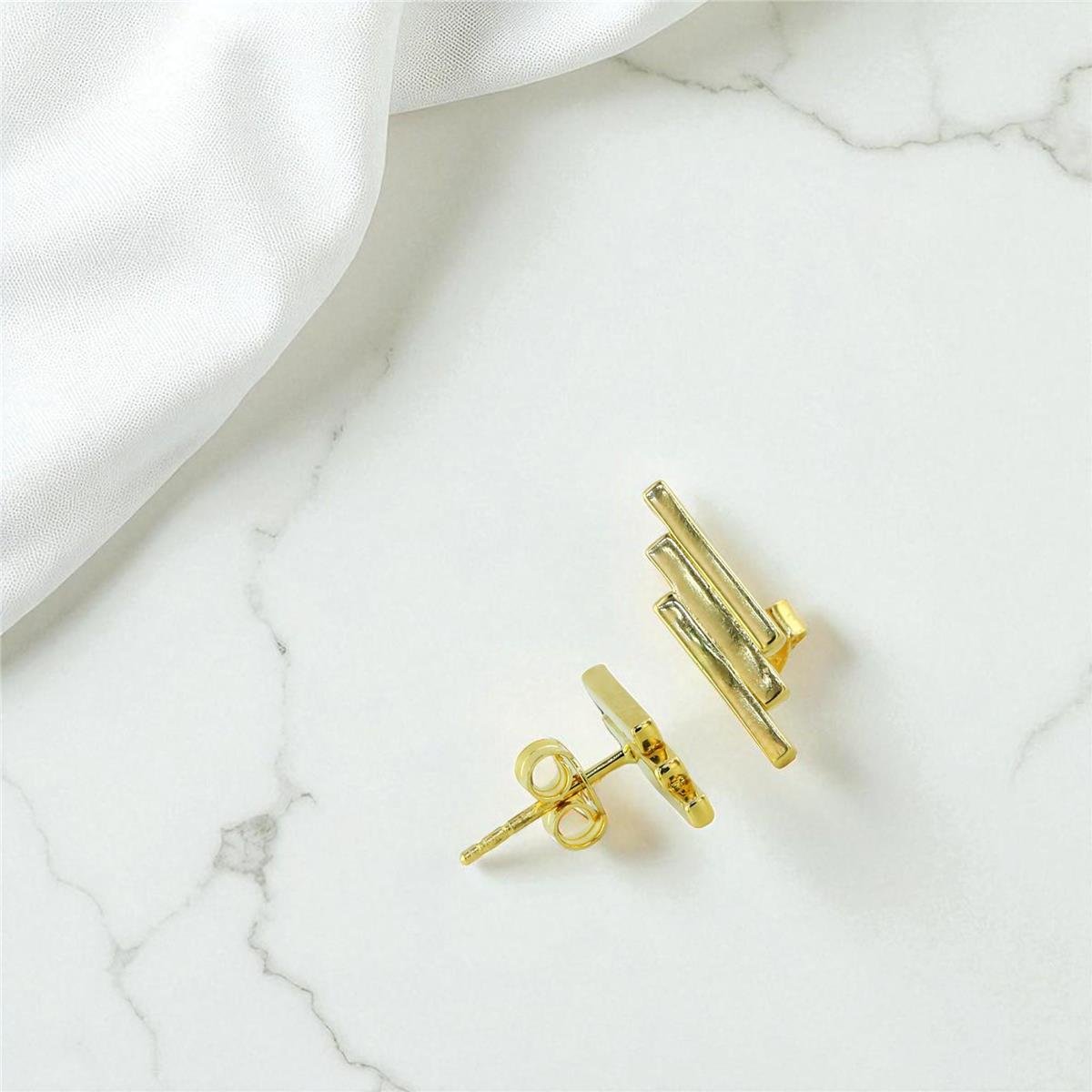 14 Ayar Altın Tasarım Küpe  -  0197974