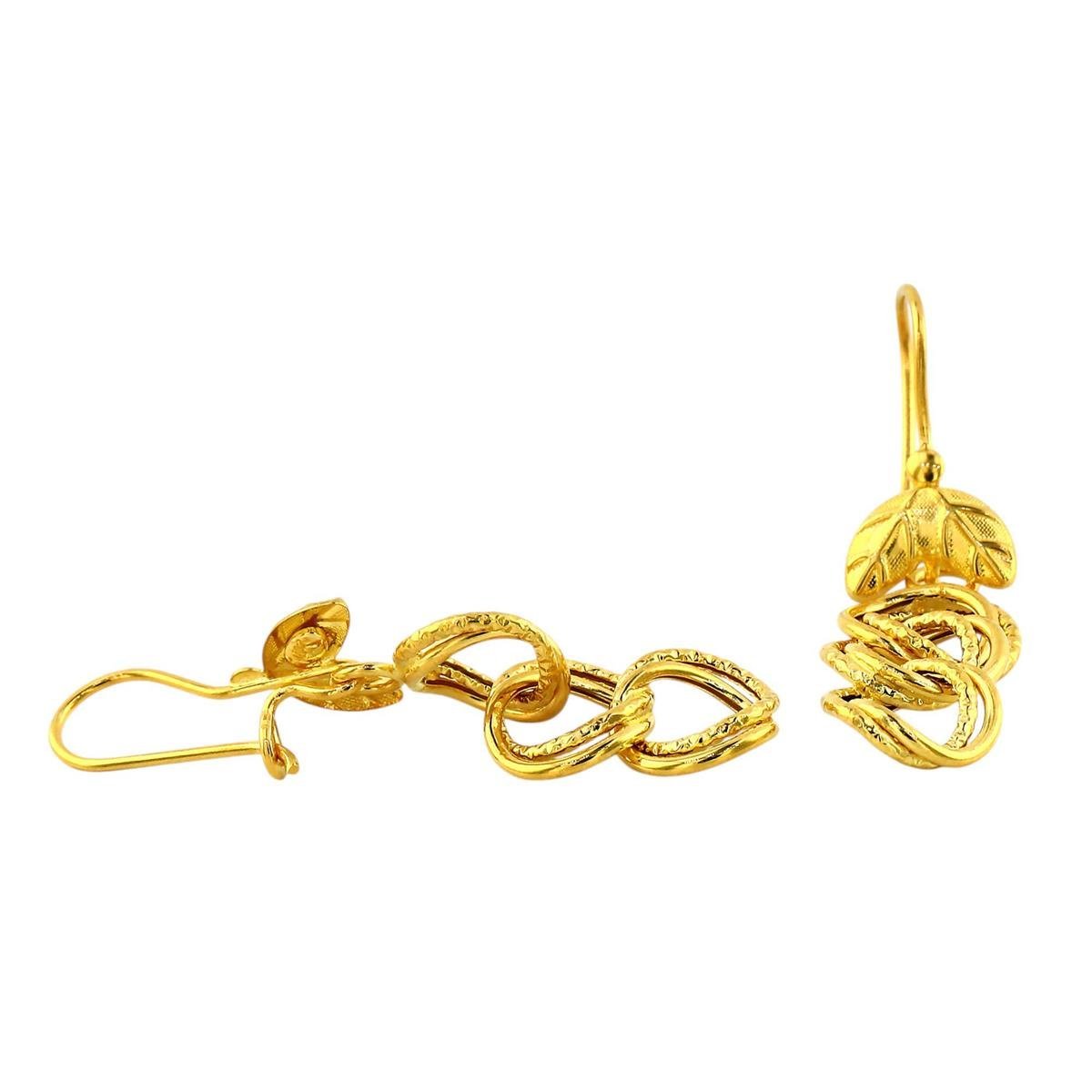 14 Ayar Altın Tasarım Küpe  -  0199007