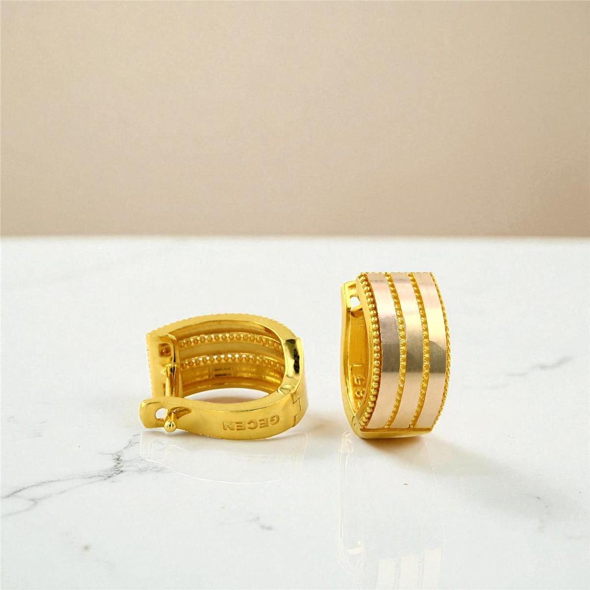 14 Ayar Altın Tasarım Küpe  -  0199014