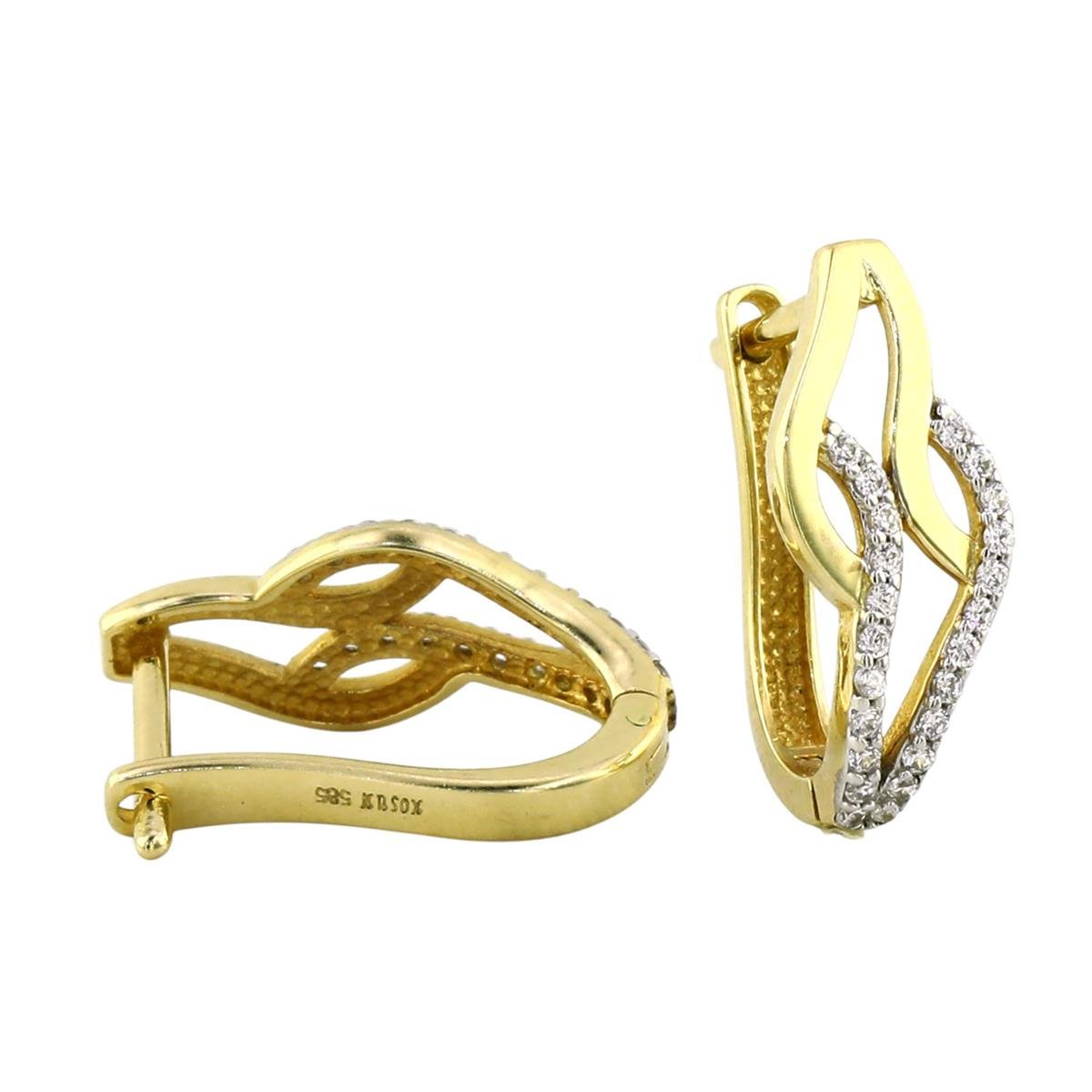 14 Ayar Altın Tasarım Küpe  -  0199092