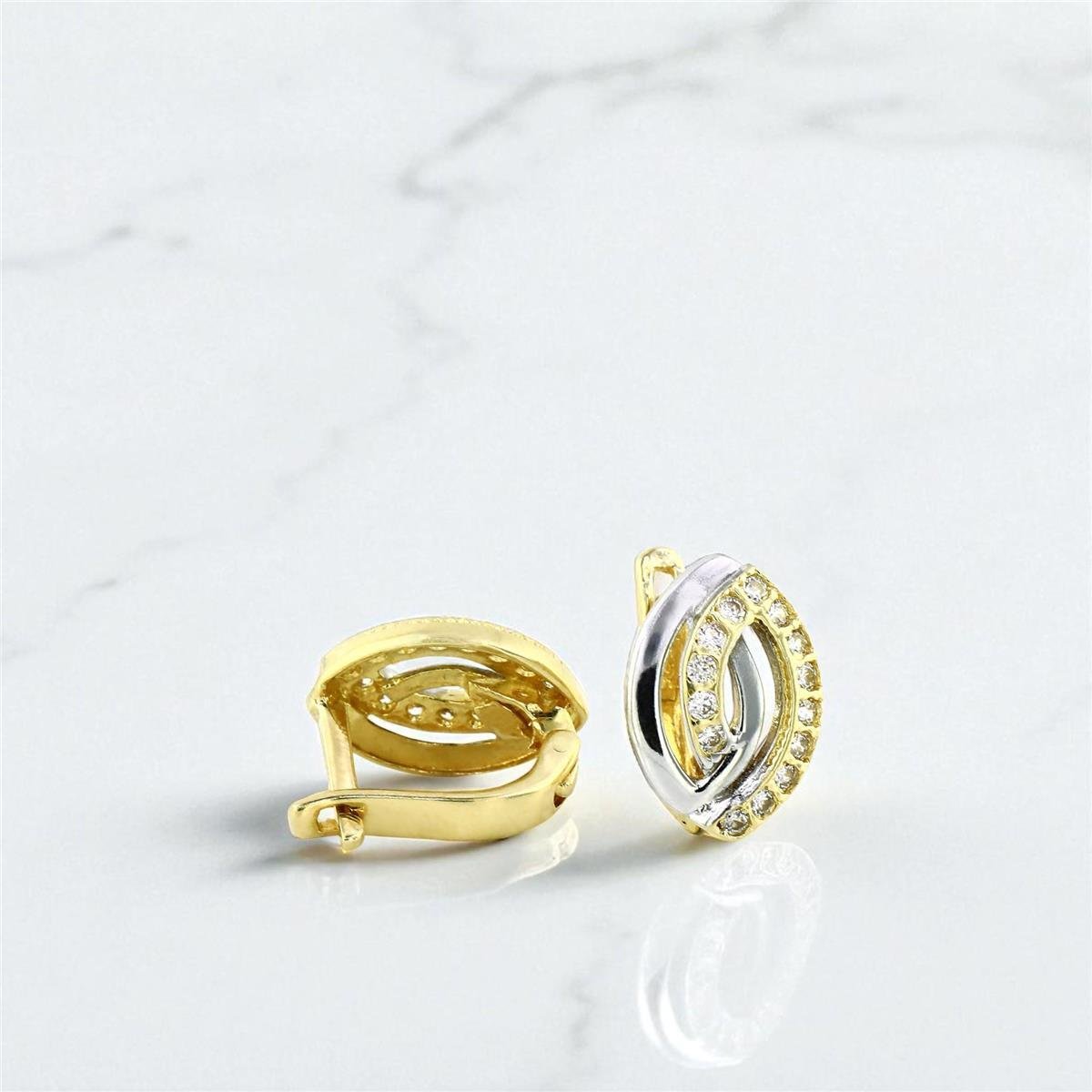 14 Ayar Altın Tasarım Küpe  -  0199093