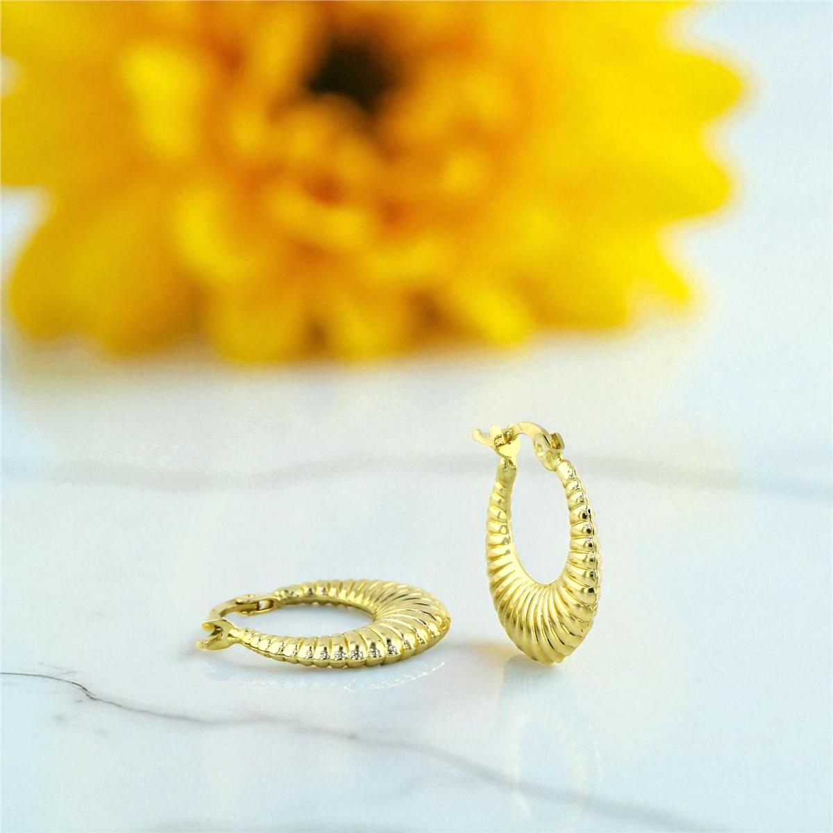 14 Ayar Altın Tasarım Küpe  -  0199099